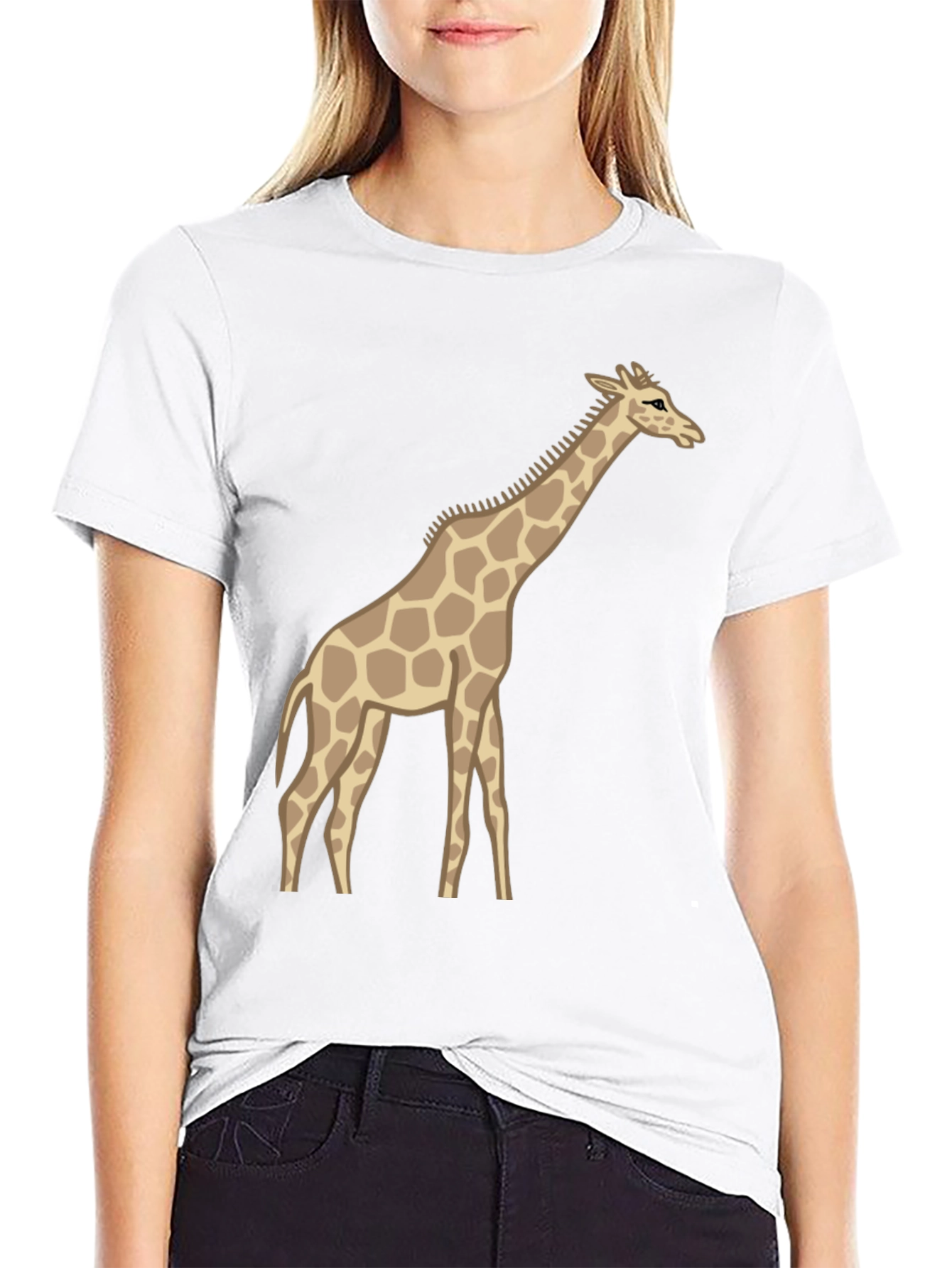 Black Giraffe Graphic Tee - Unisex Black T-Shirt view 9