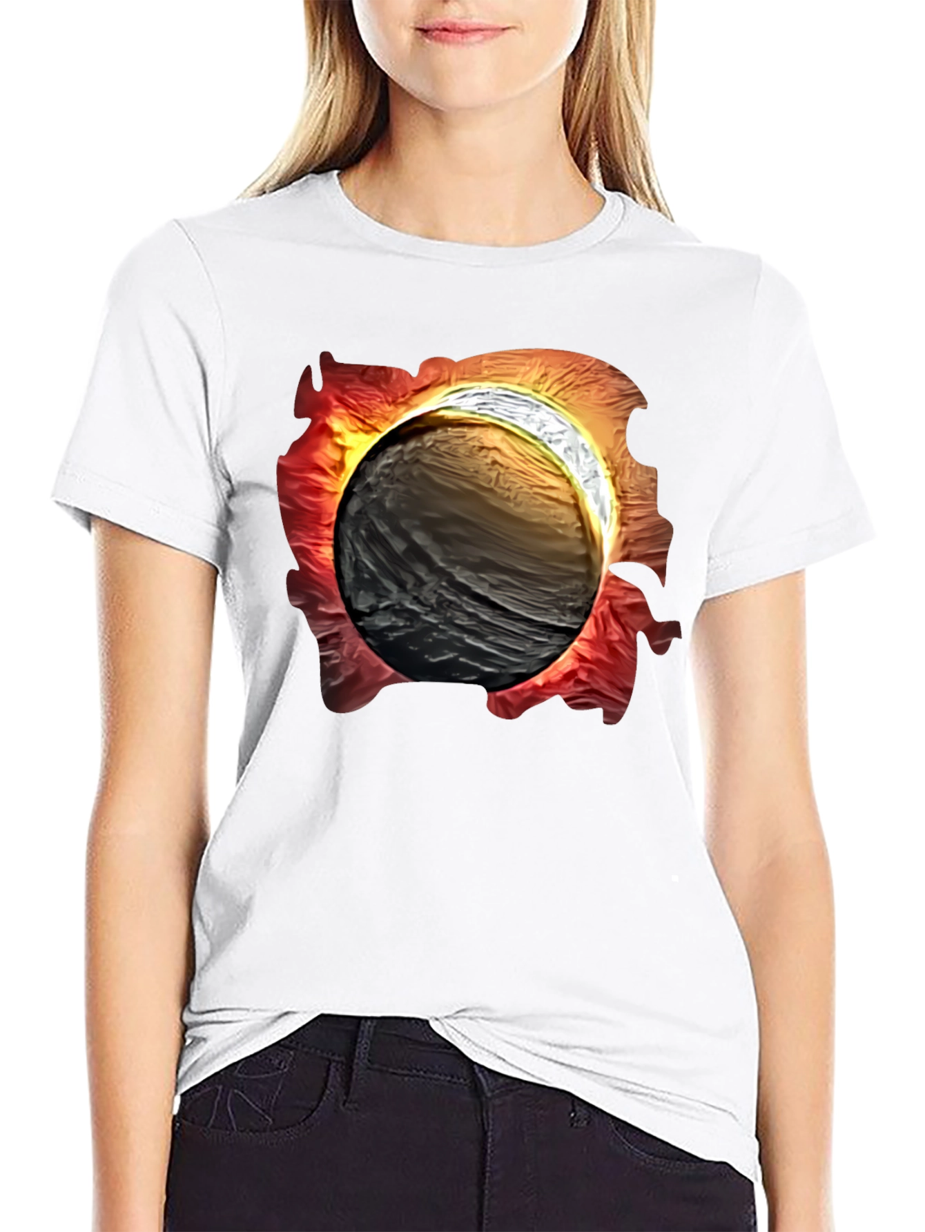 Black Eclipse Graphic Tee - Men's Black T-Shirt view 9