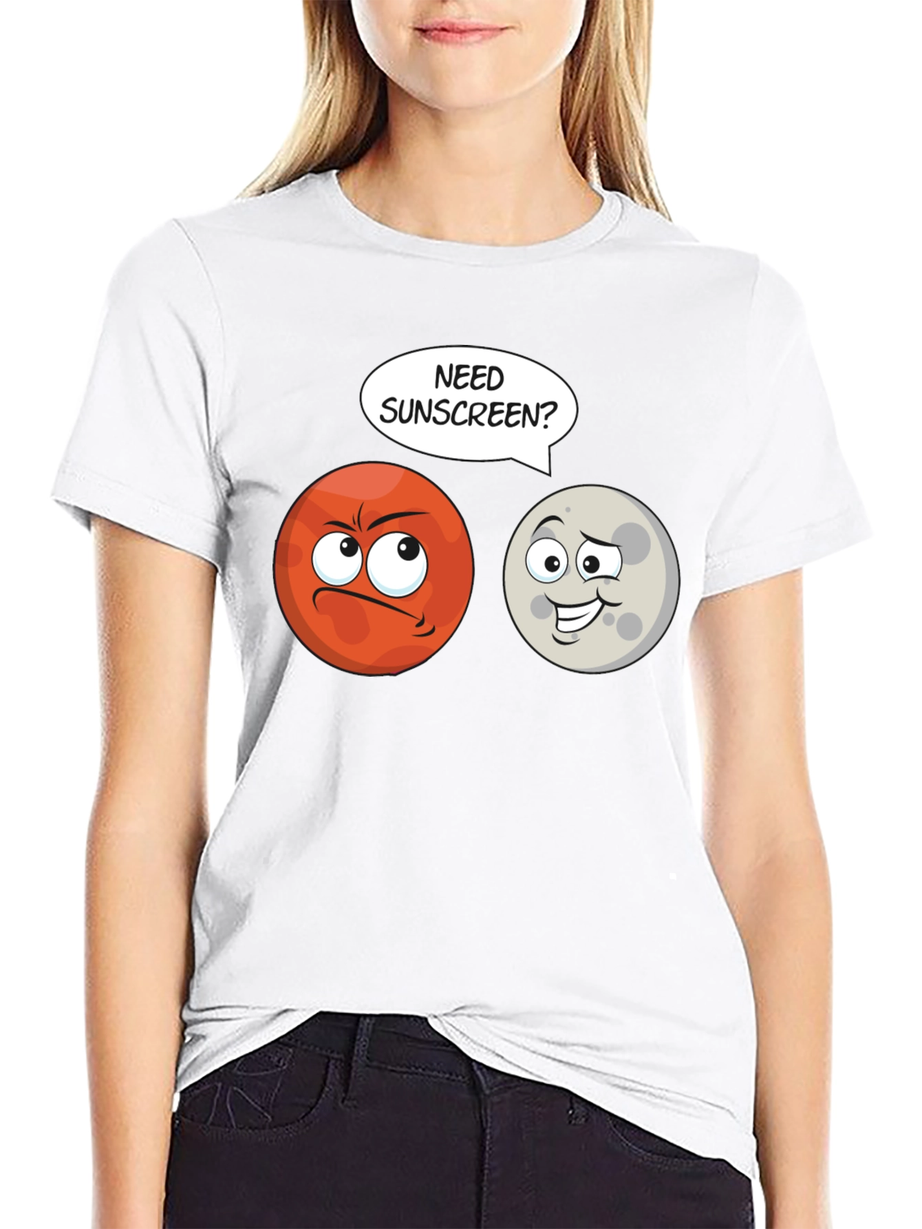 Black Need Sunscreen? Mars Humor T-Shirt view 9