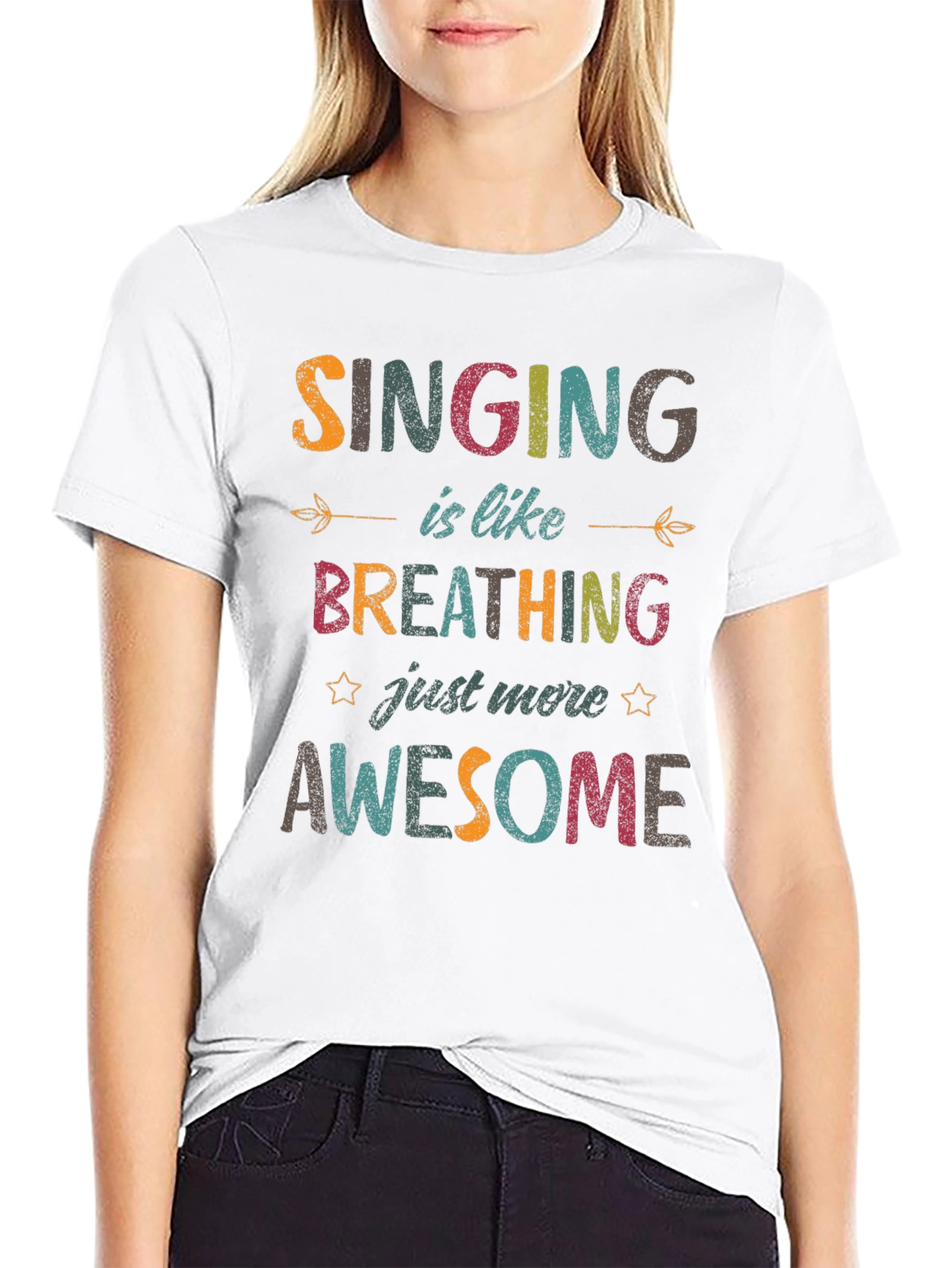Black Singing is Like Breathing T-Shirt view 9