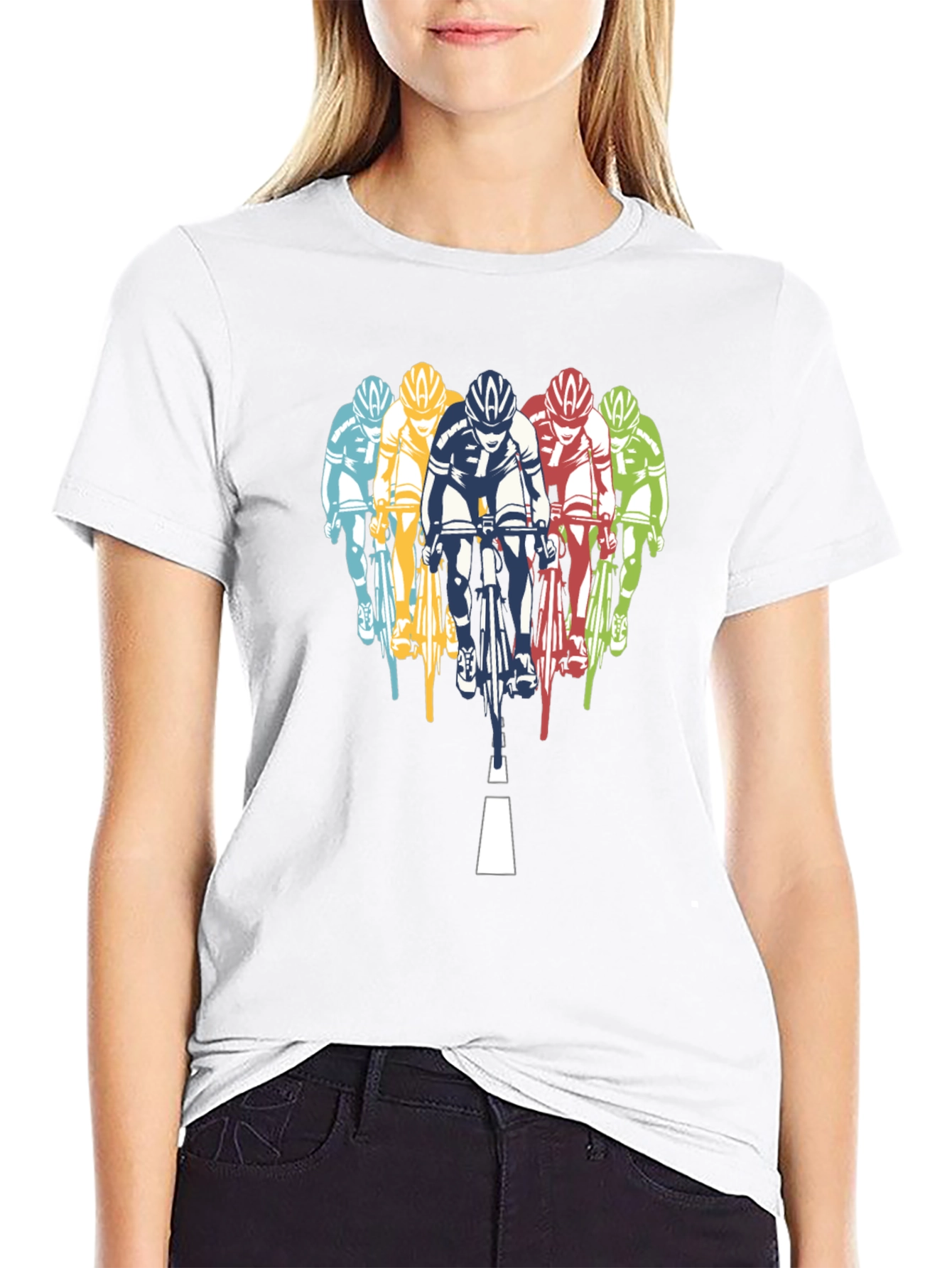 Black Cycling Team Graphic T-Shirt - Black view 9