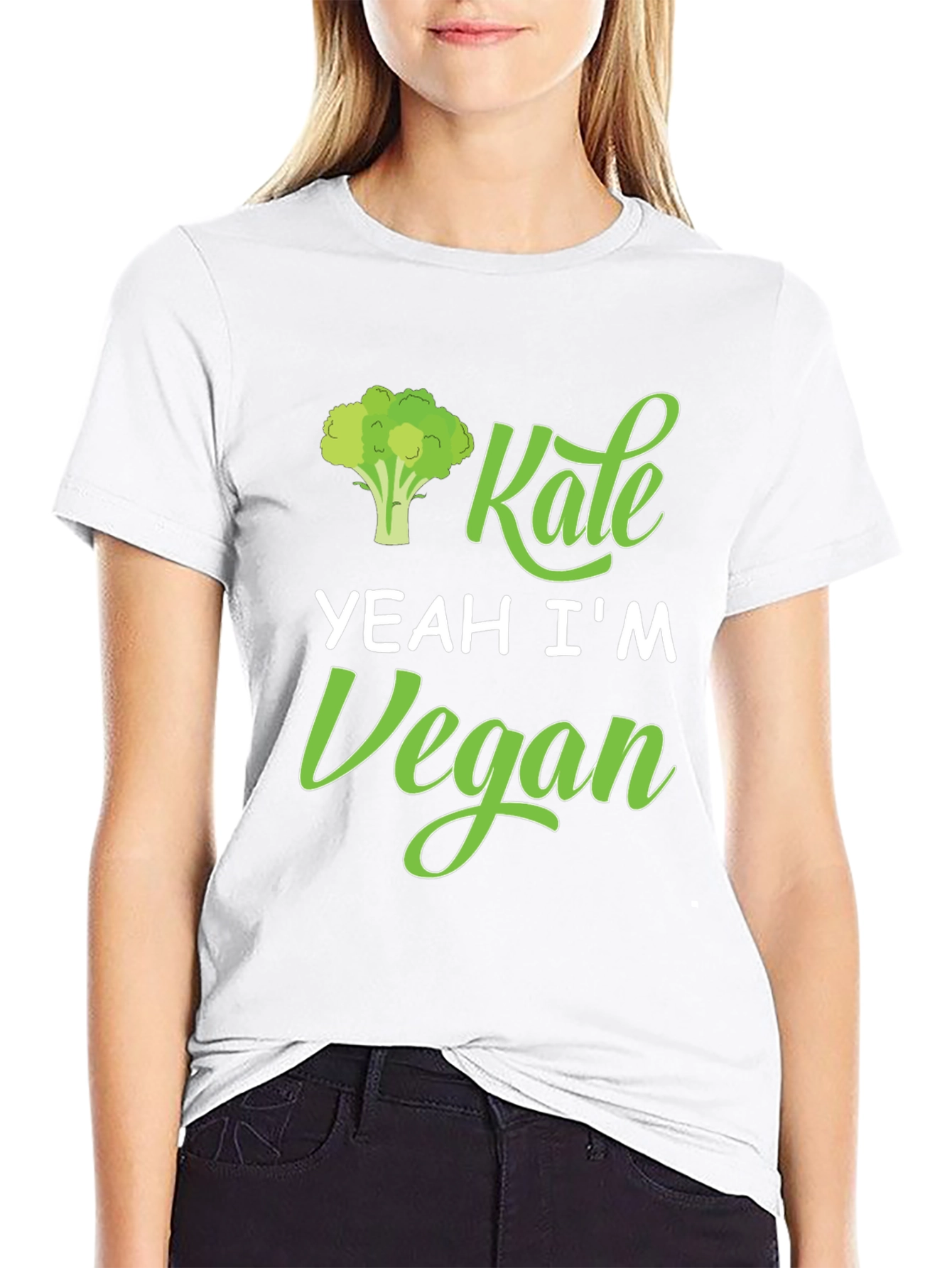 Black Kale Yeah I'm Vegan T-Shirt view 9