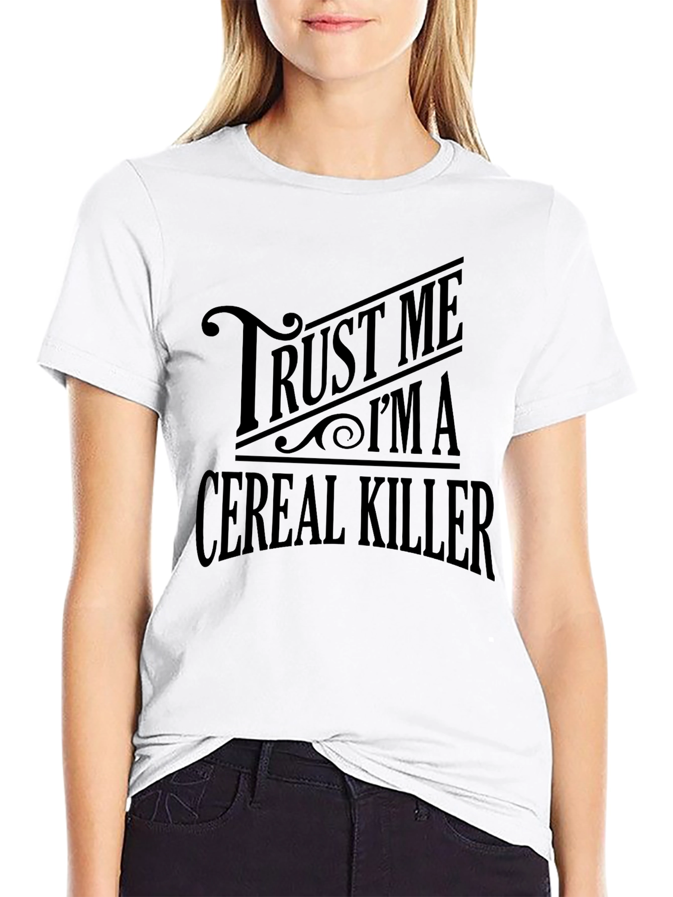 Black Trust Me I'm A Cereal Killer Black T-Shirt view 9