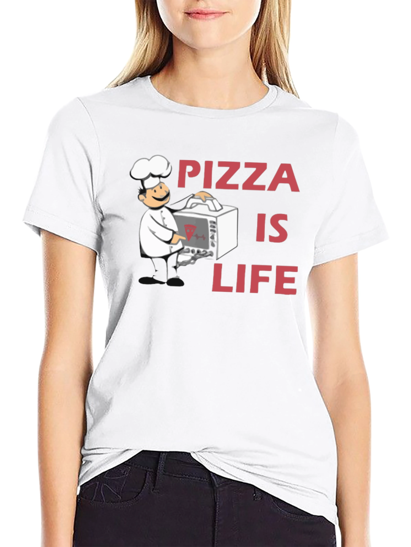 Pizza is Life Graphic Tee - Chef Design Black T-Shirt - 9