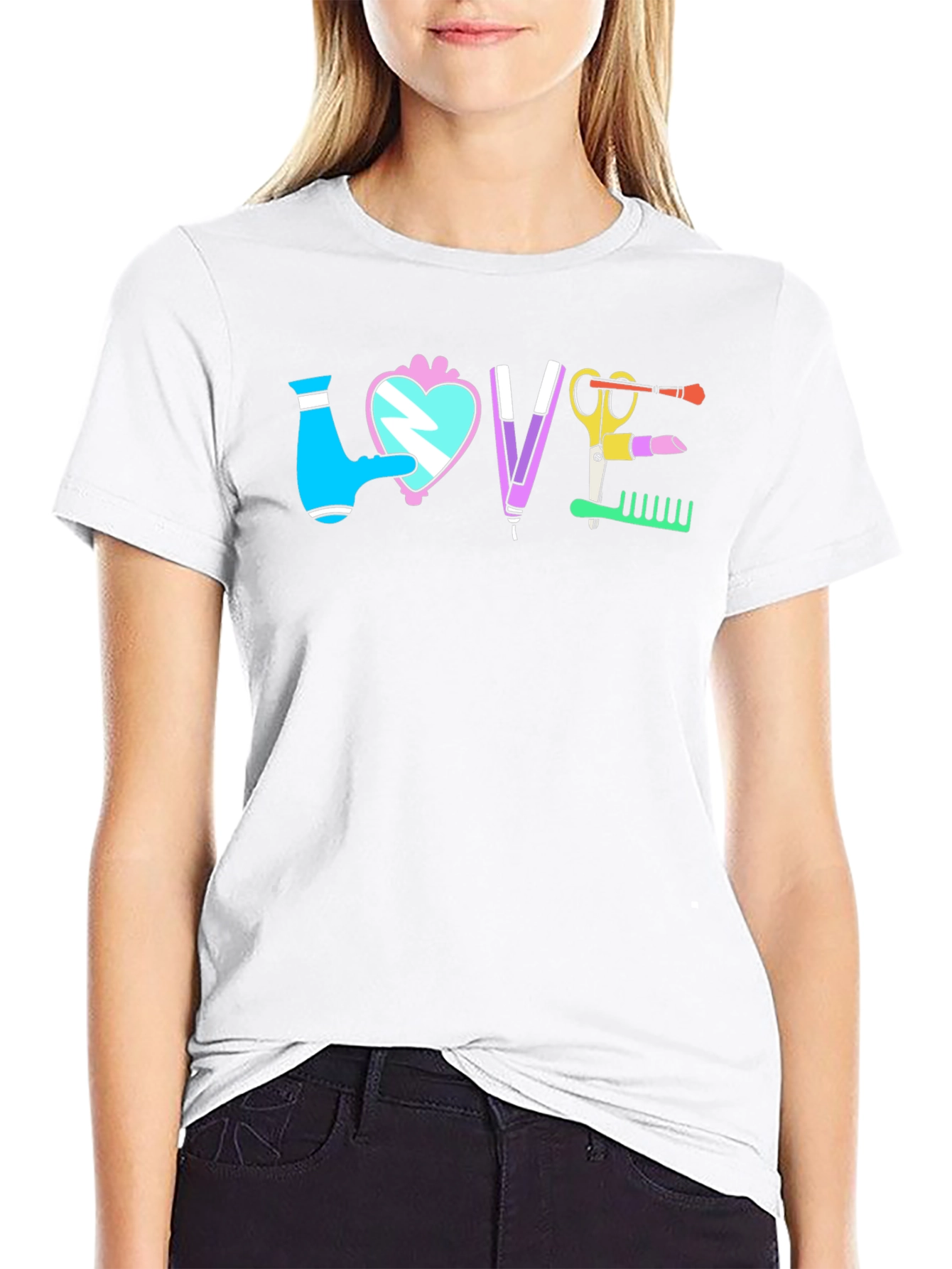 Black Love Hairdresser T-Shirt view 9