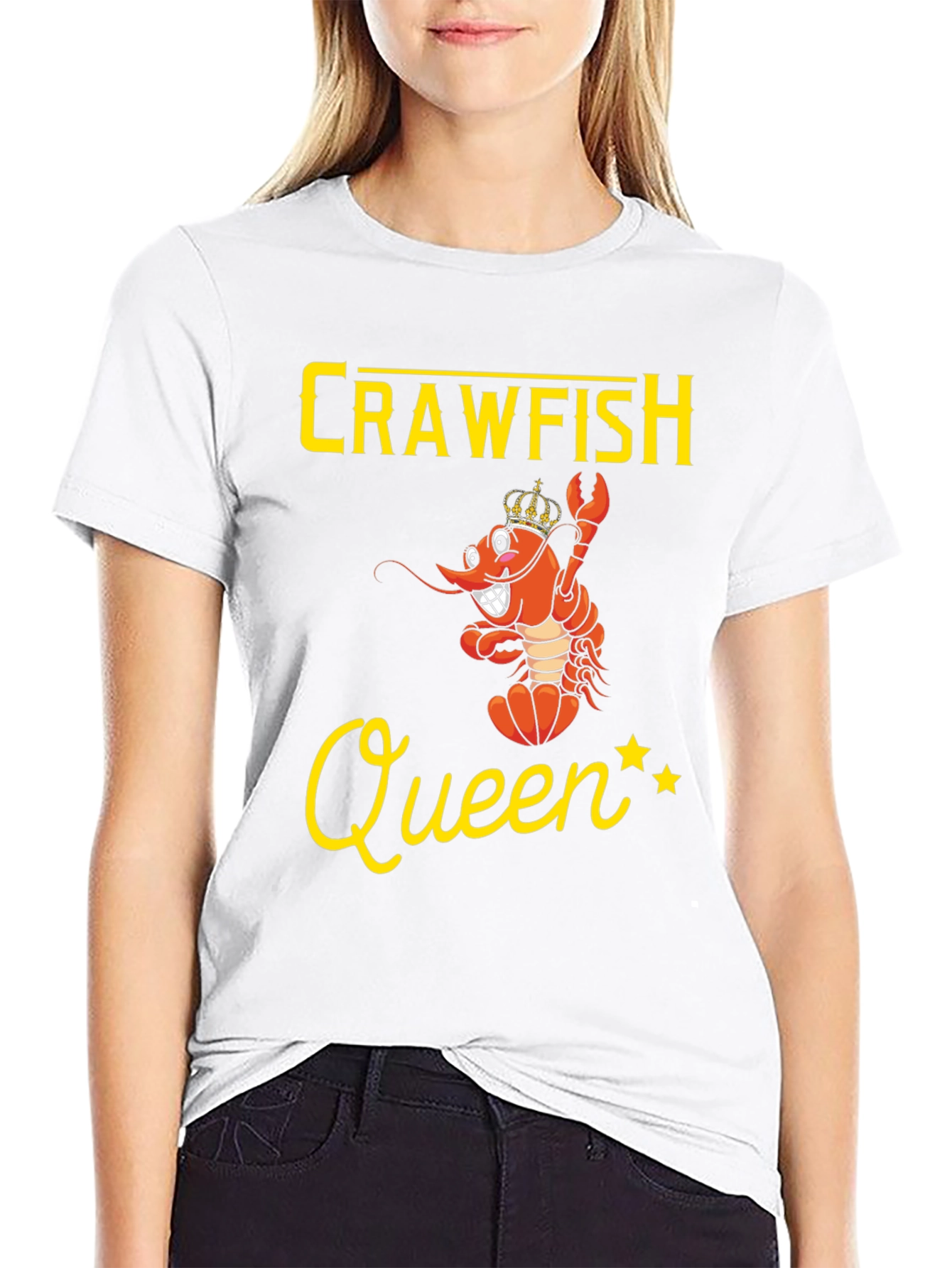 Black Crawfish Queen Graphic Tee - Funny Cajun Shirt view 9