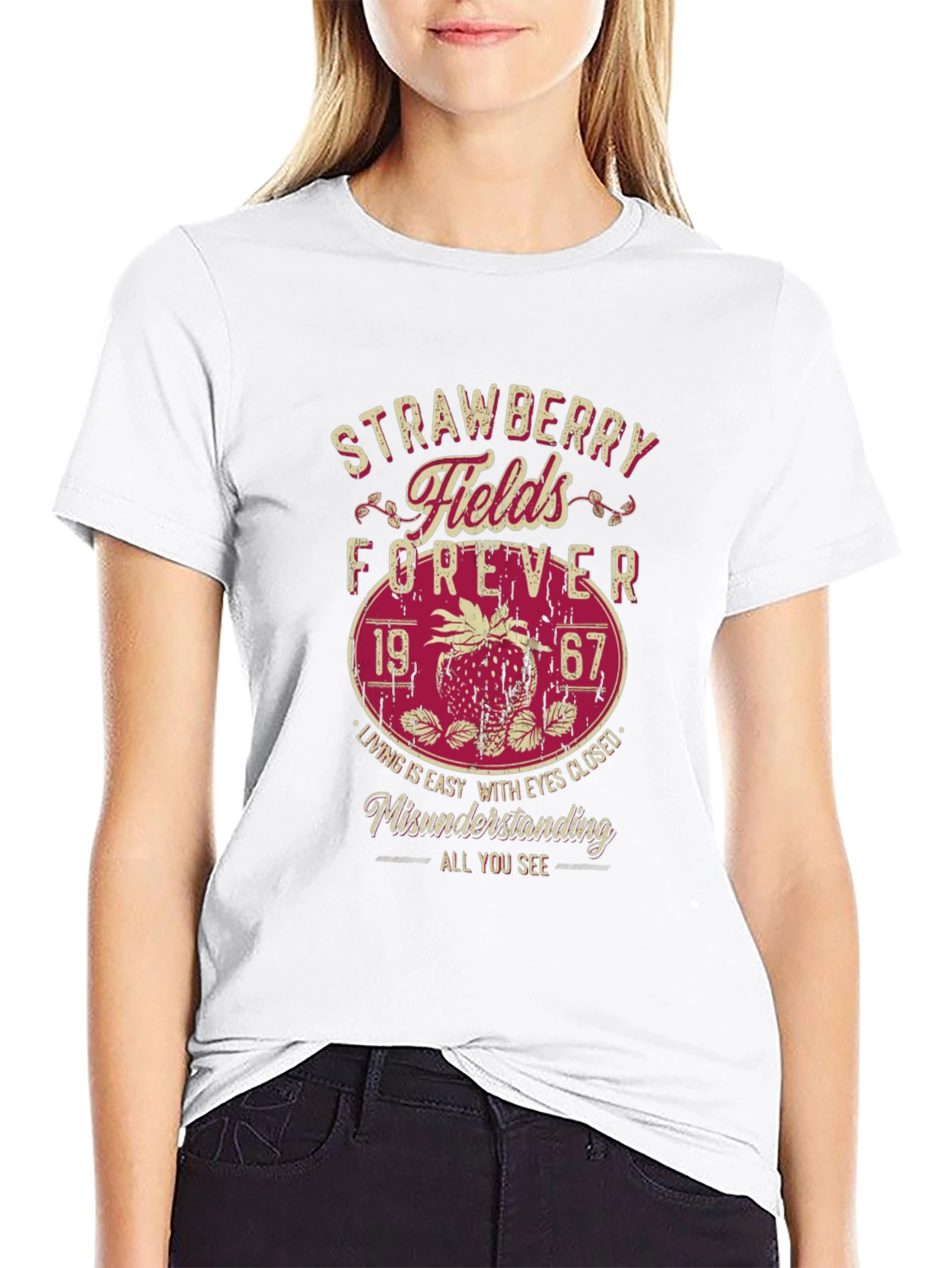 Black Strawberry Fields Forever Graphic Tee view 9