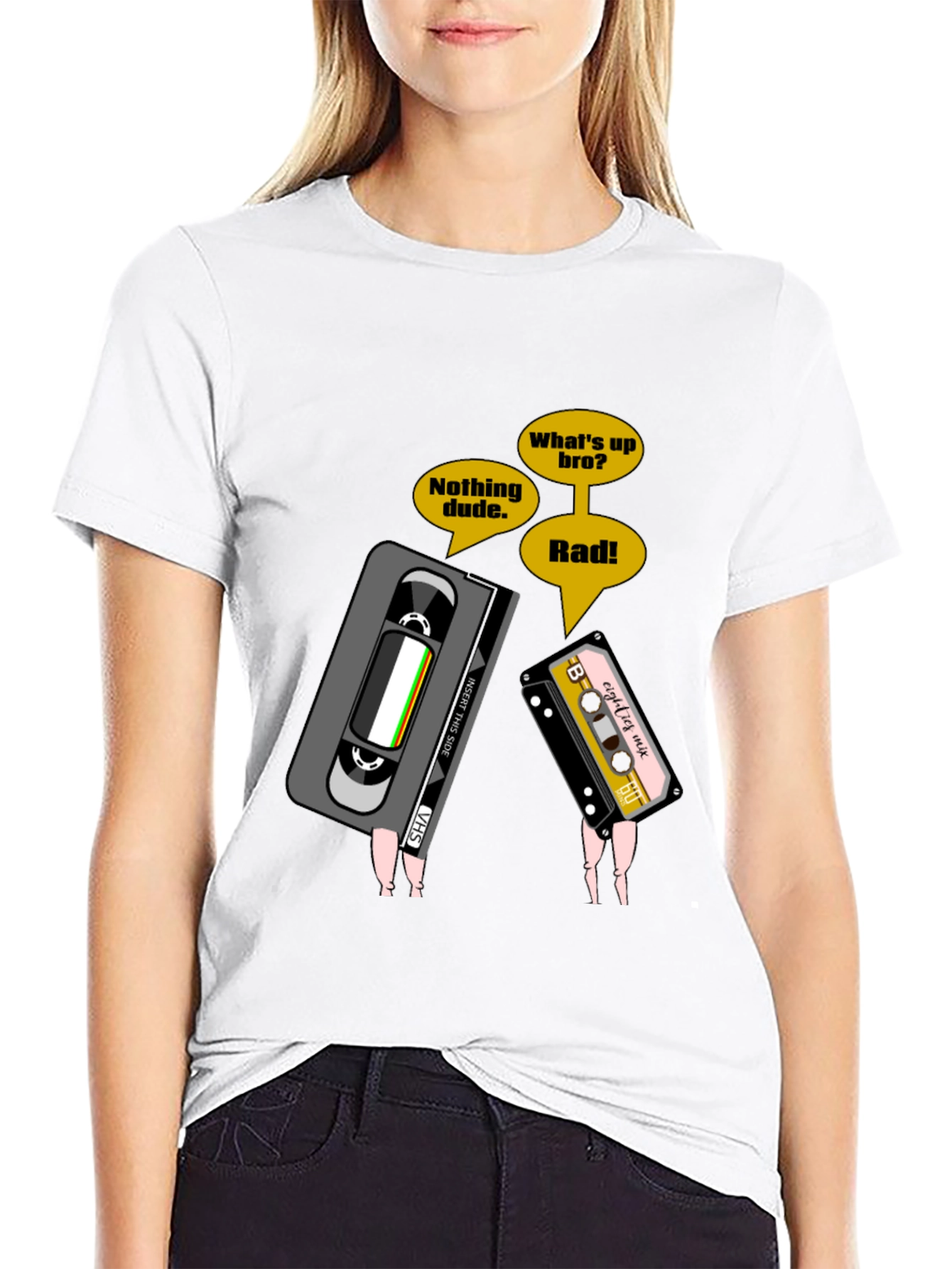 Black Retro Cassette Tape T-Shirt view 9
