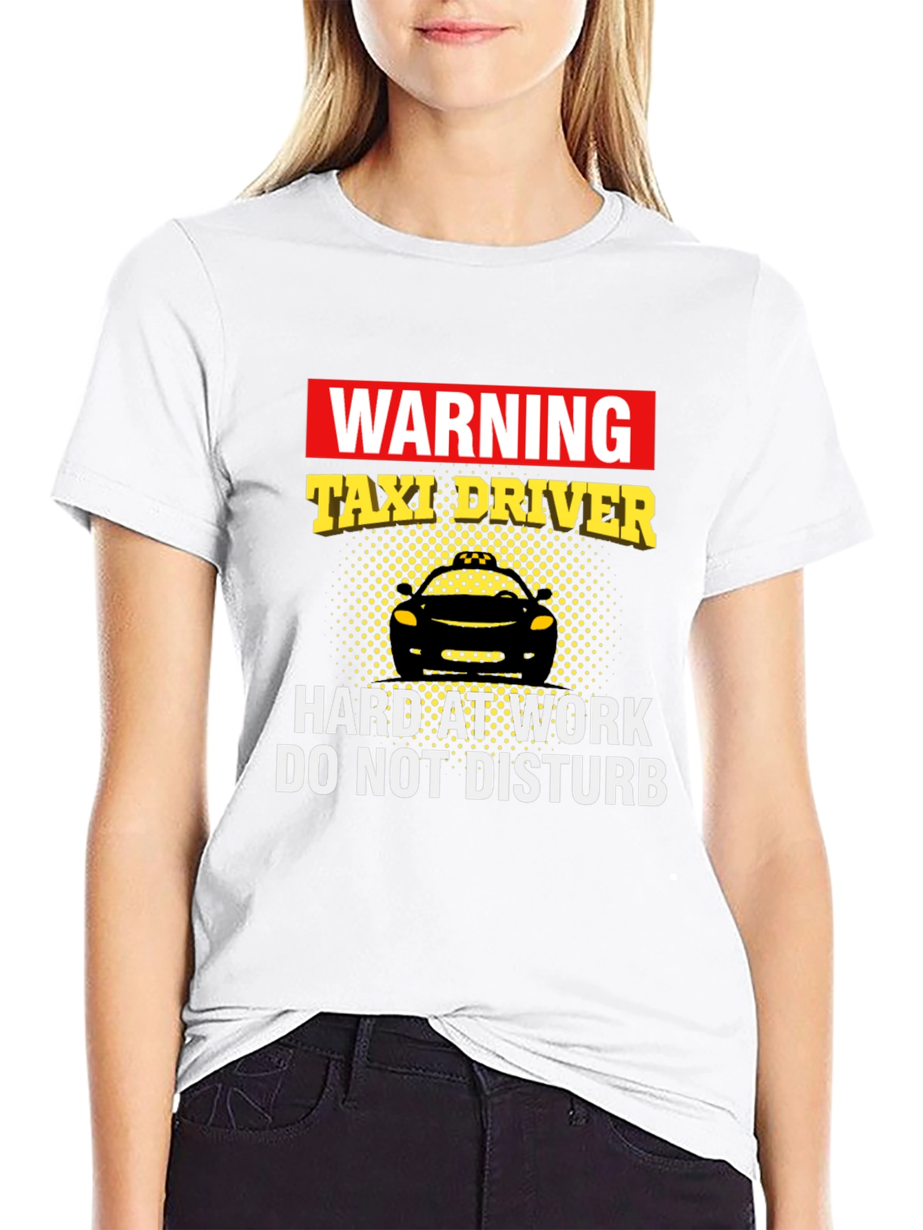 Black Warning Taxi Driver Graphic T-Shirt view 9