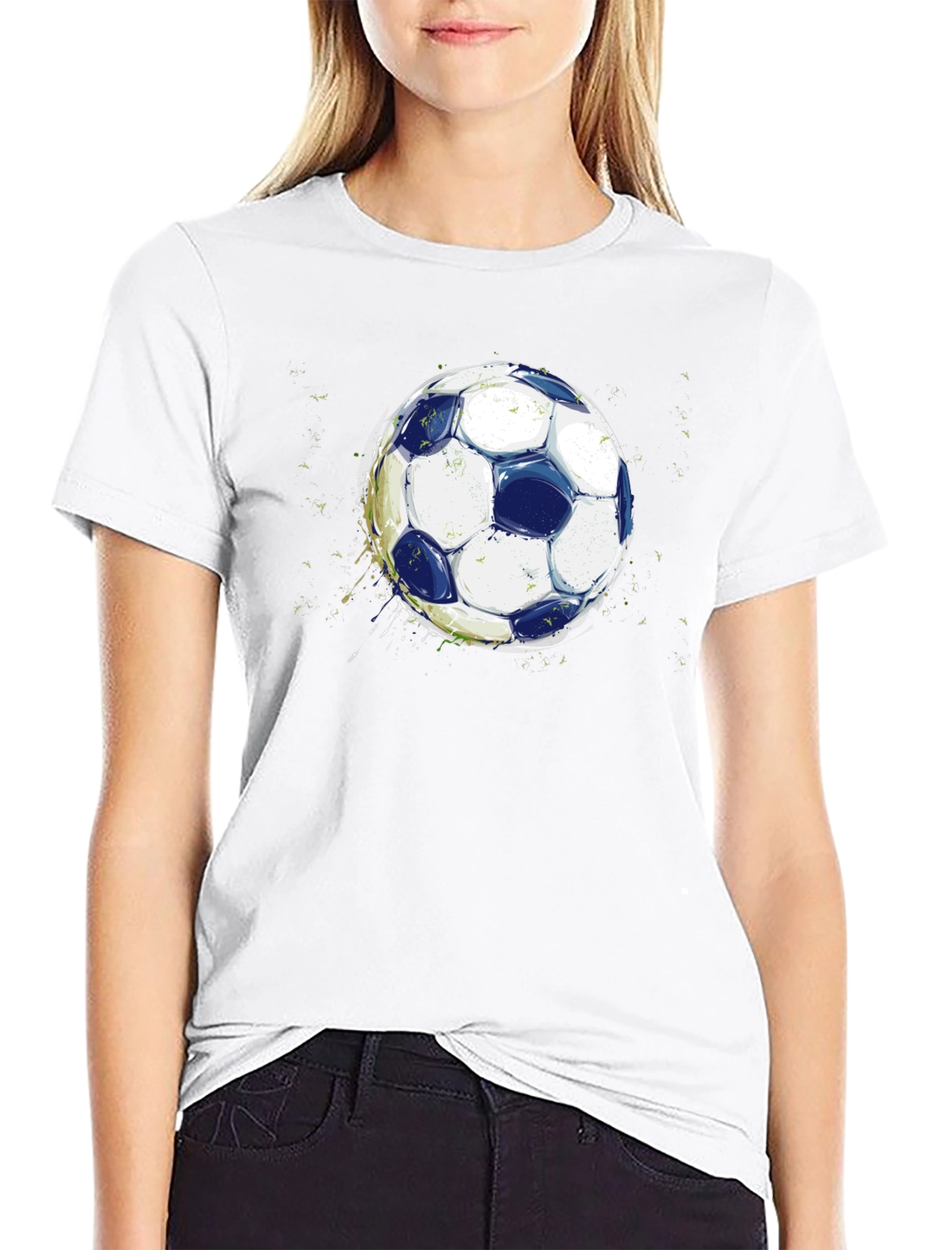 Black Soccer Ball Graphic Black T-Shirt view 9