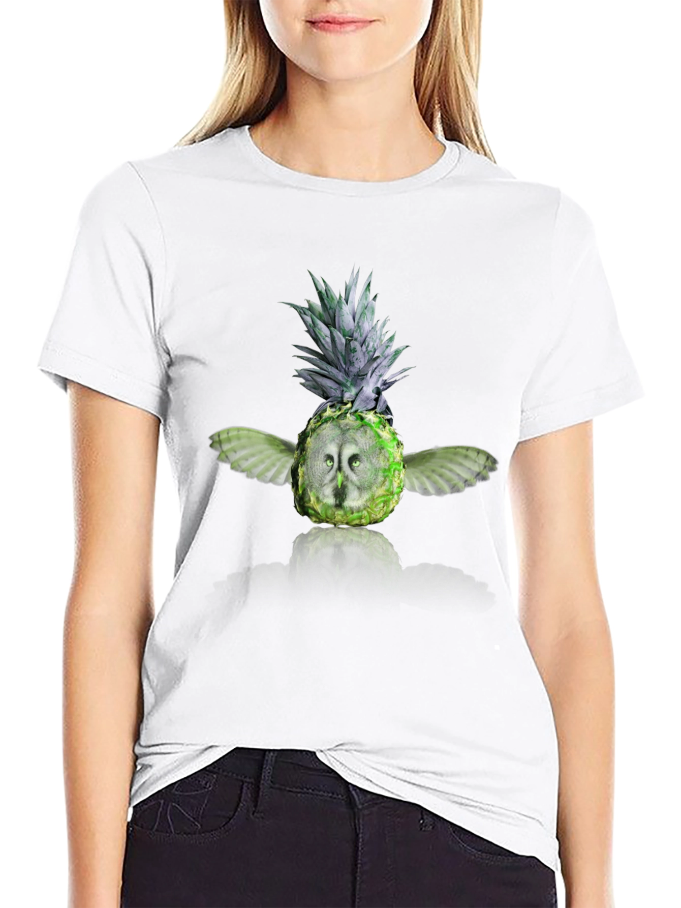 Black Pineapple Owl Graphic Tee - Men's Black T-Shirt view 9