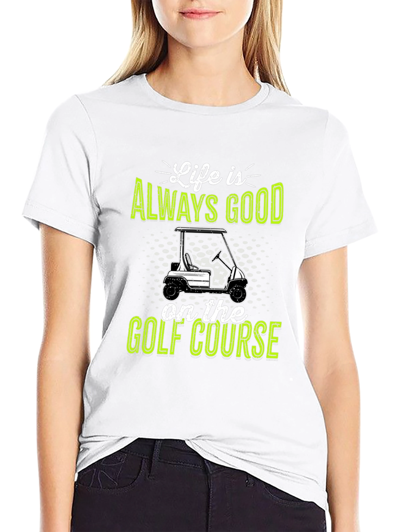 Black Life Is Always Good Golf Course T-Shirt view 9