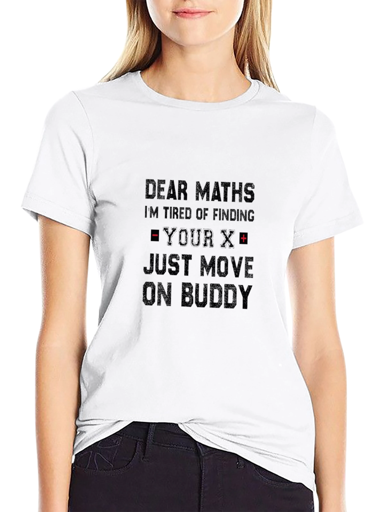Black Dear Maths Funny Graphic T-Shirt view 9