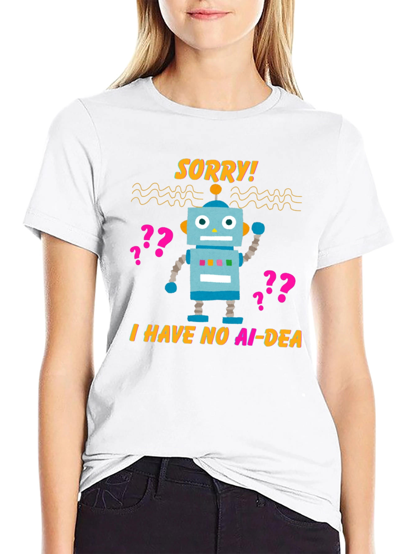 Black AI-DEA Robot T-Shirt view 9