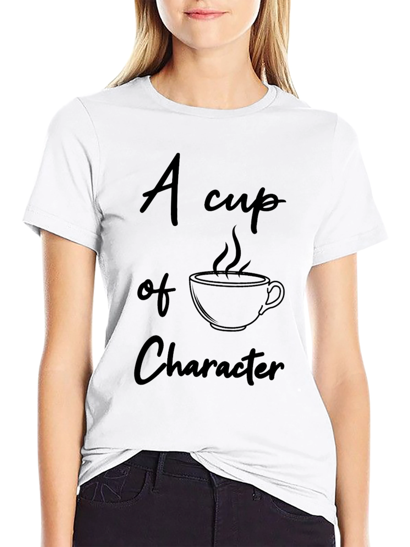 Black Character Coffee Cup Black T-Shirt view 9