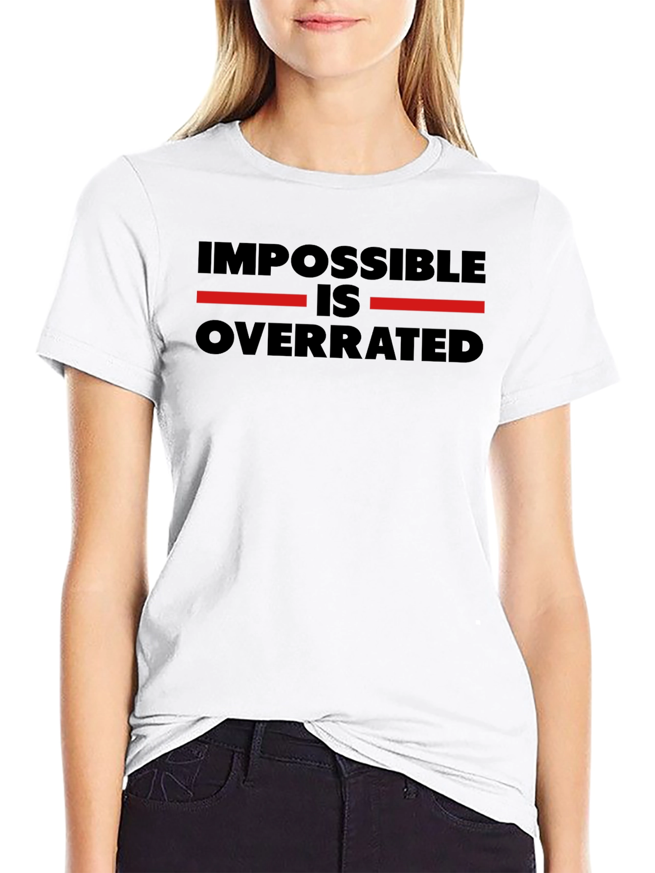 Black Impossible is Overrated T-Shirt view 9