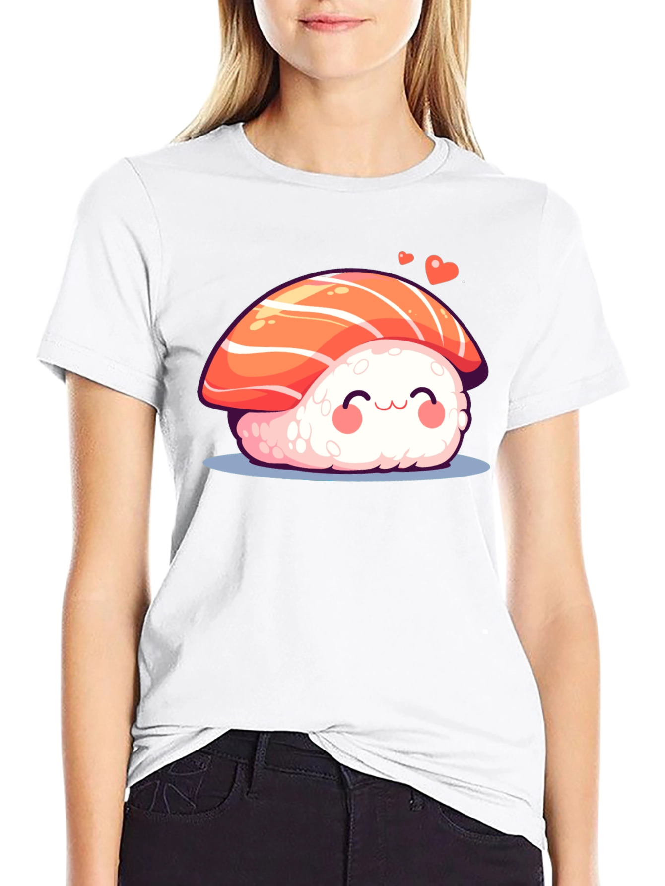 Black Cute Sushi Graphic Tee view 9
