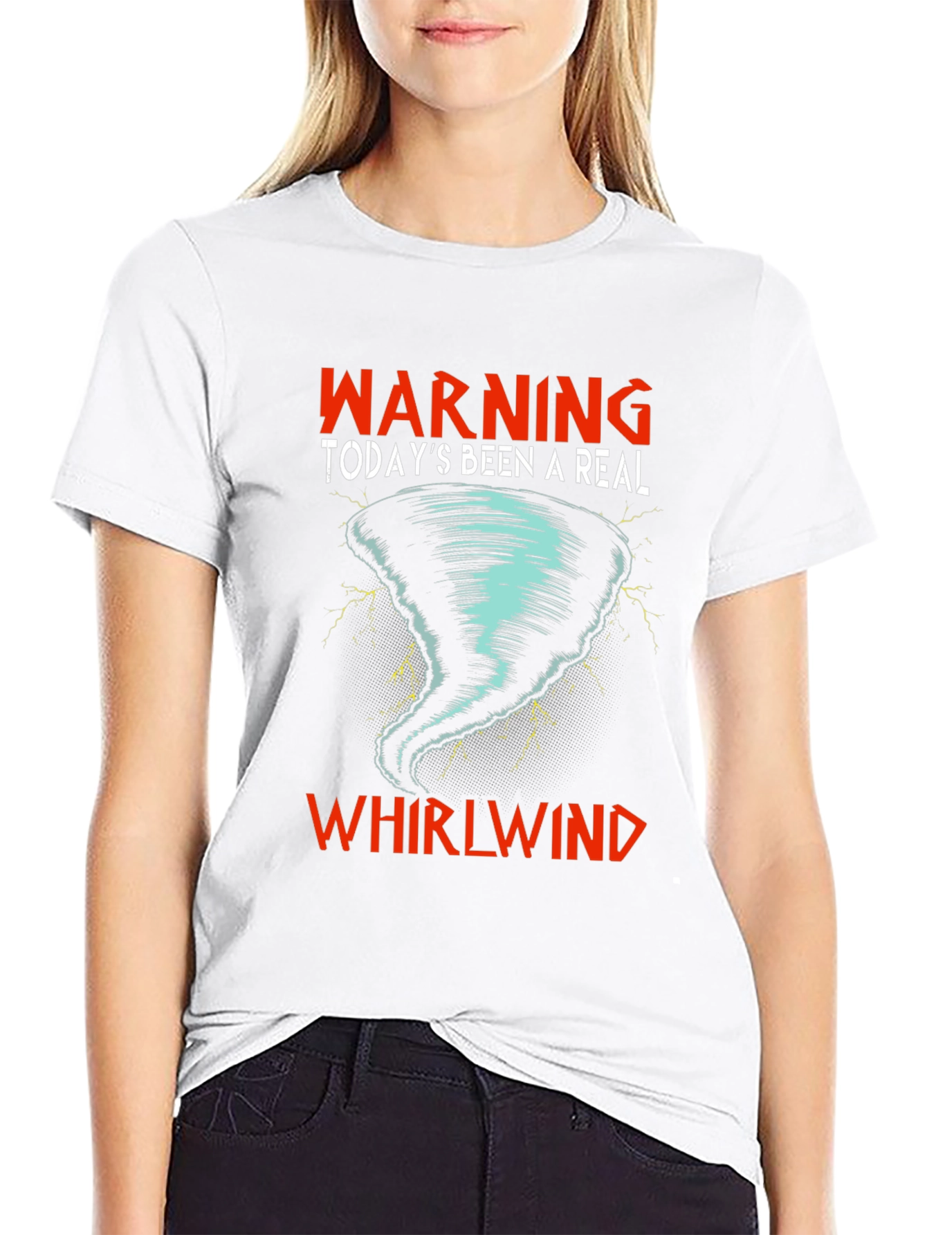 Black Warning Whirlwind Graphic T-Shirt view 9
