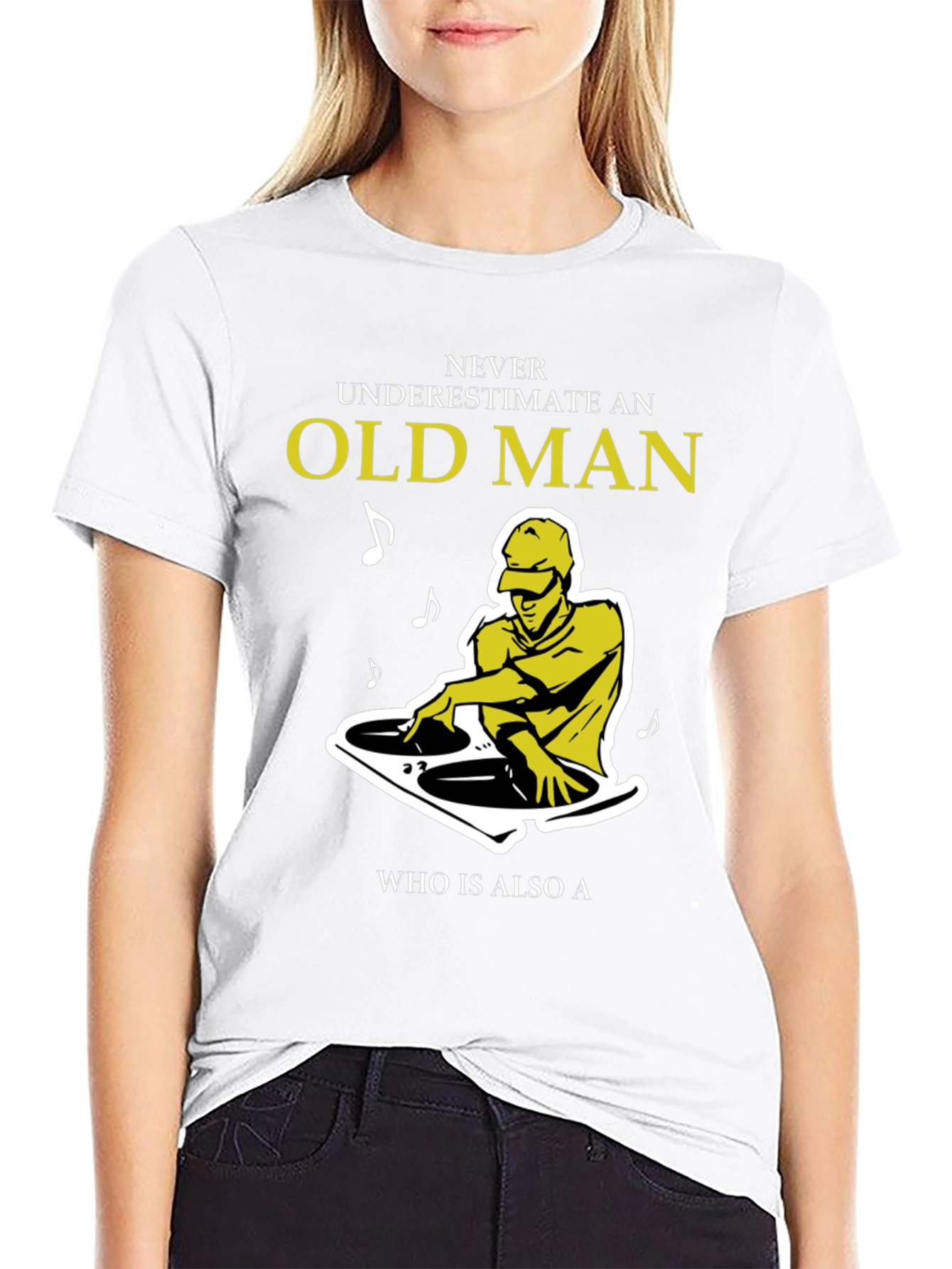Black DJ Old Man Graphic Tee - Never Underestimate Him view 9