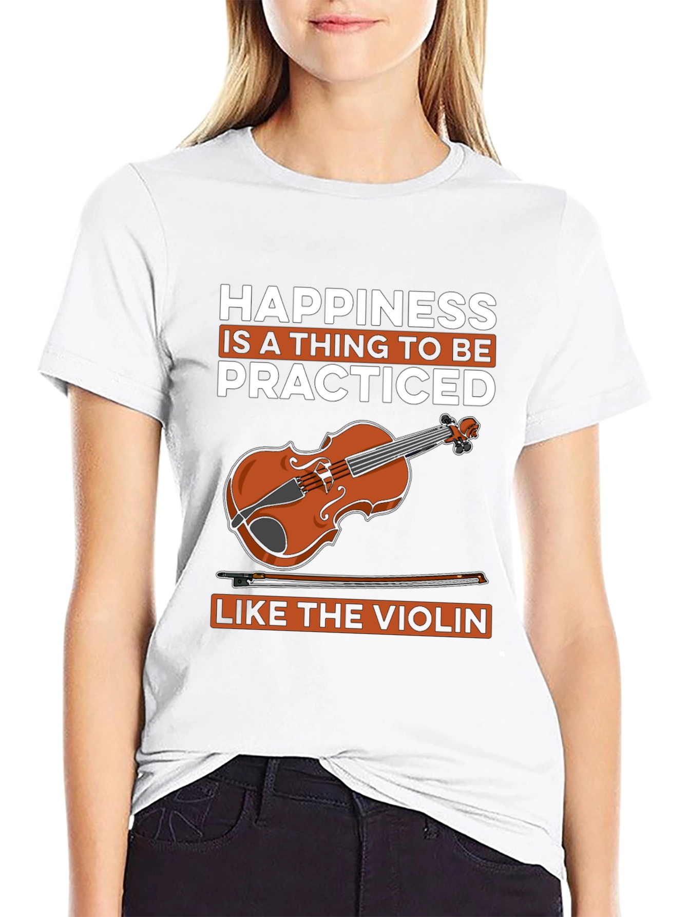 Black Happiness is Practiced Violin T-Shirt view 9