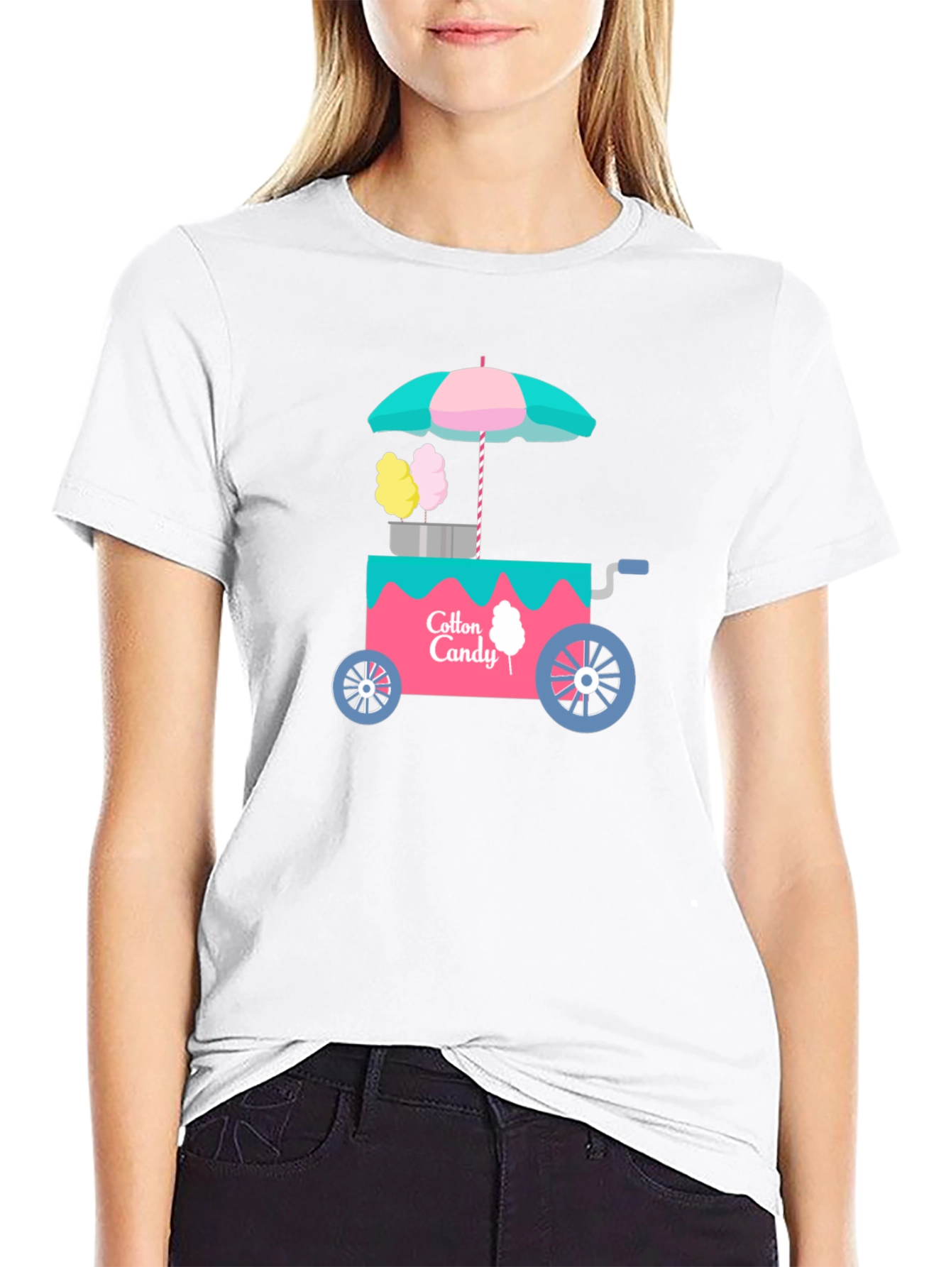 Black Cotton Candy Cart Graphic T-Shirt view 9