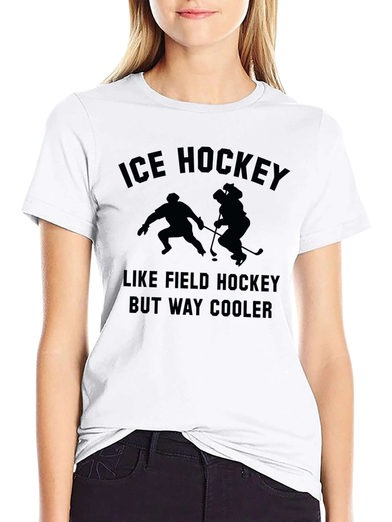 Black Ice Hockey Tee - Funny Sports Graphic T-Shirt view 9