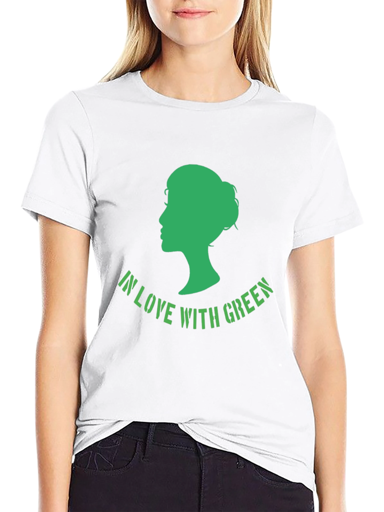 Black In Love with Green Graphic T-Shirt view 9