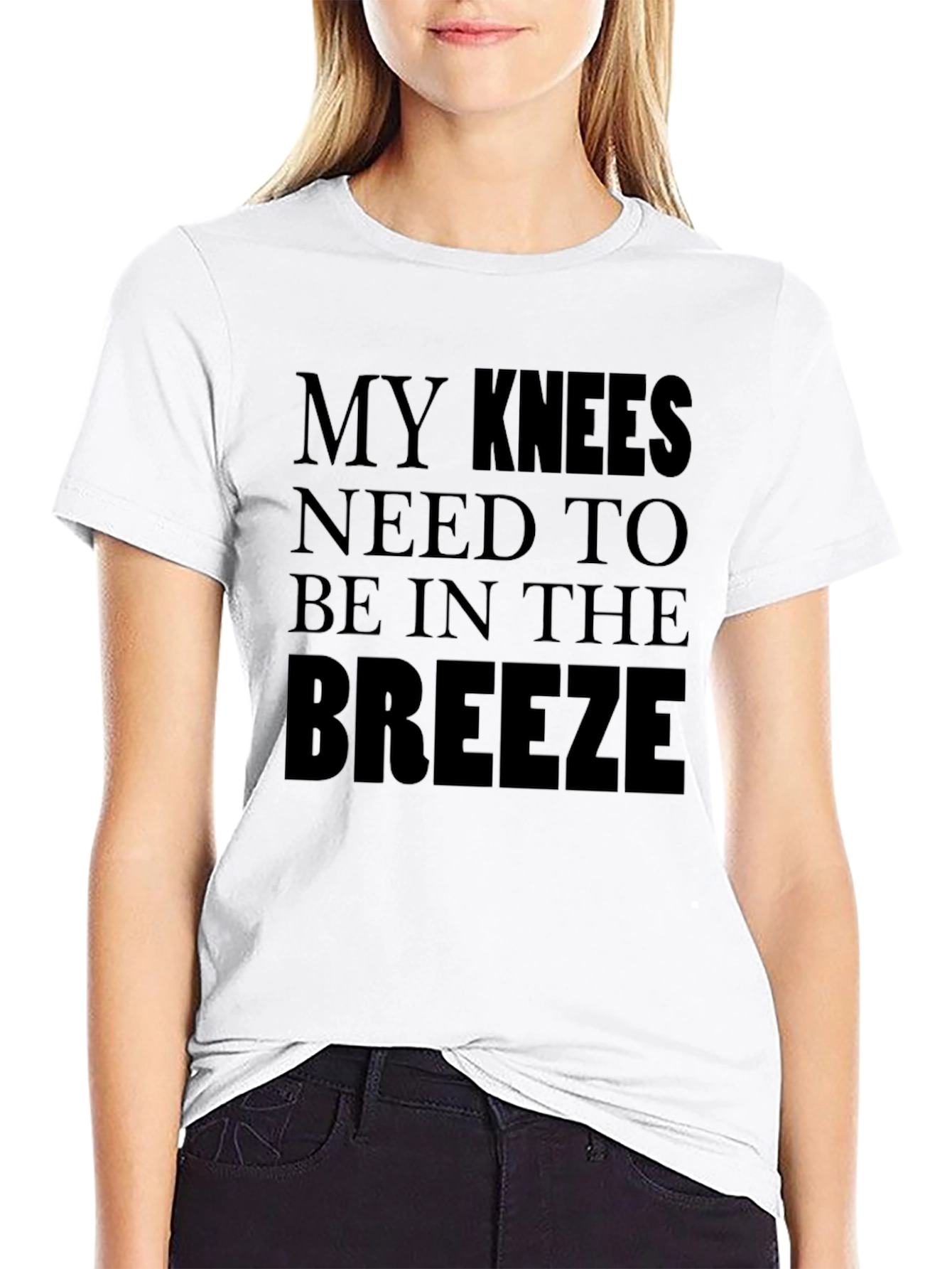 Black My Knees Need To Be In The Breeze T-Shirt view 9
