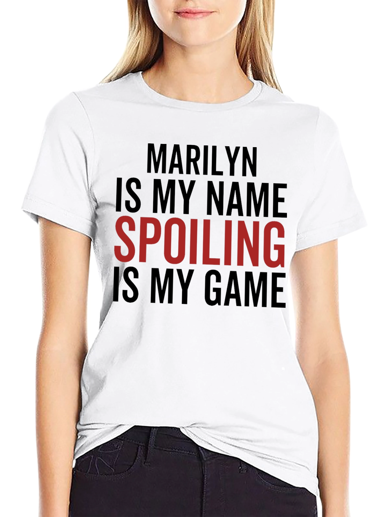 Black Marilyn Spoiling Game T-Shirt view 9