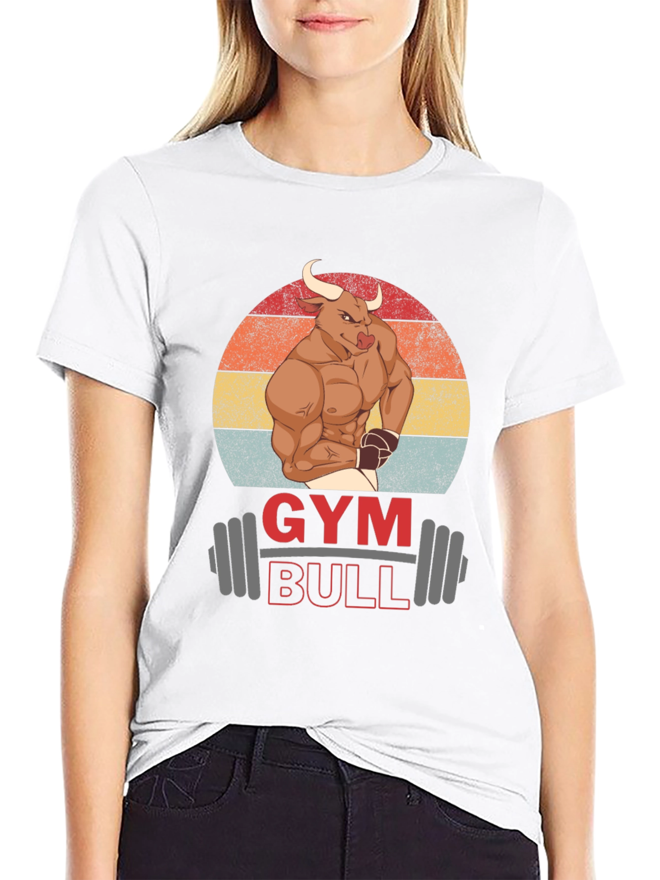 Black Gym Bull Graphic T-Shirt - Muscle & Fitness Tee view 9