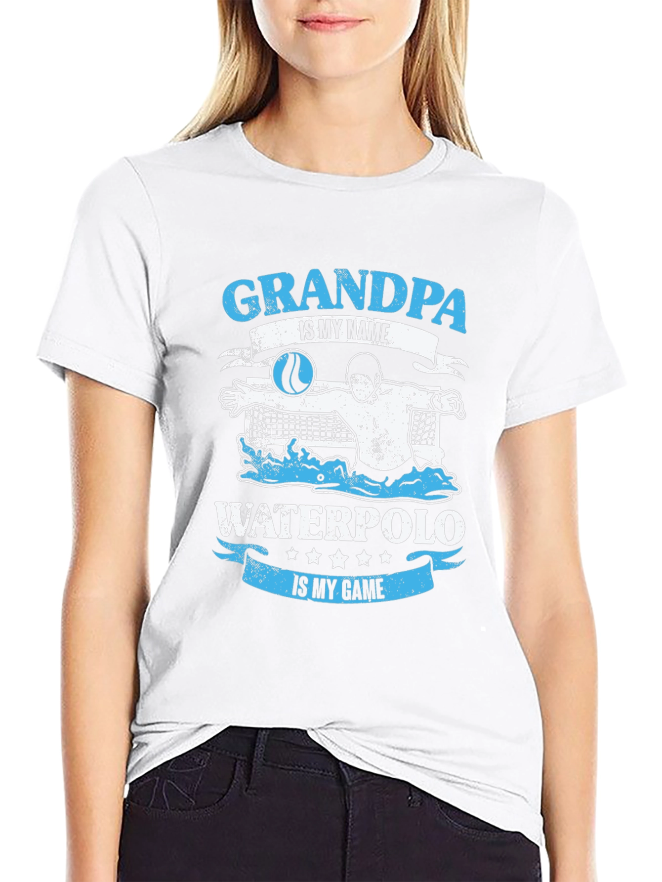 Black Grandpa Water Polo T-Shirt - Gift for Water Polo Grandpas view 9