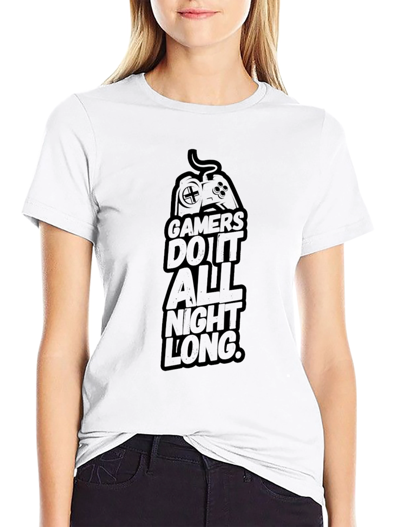 Black Gamers Do It All Night Long Black T-Shirt view 9