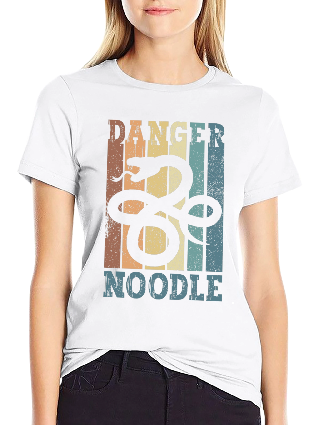 Black Danger Noodle Snake Graphic T-Shirt view 9