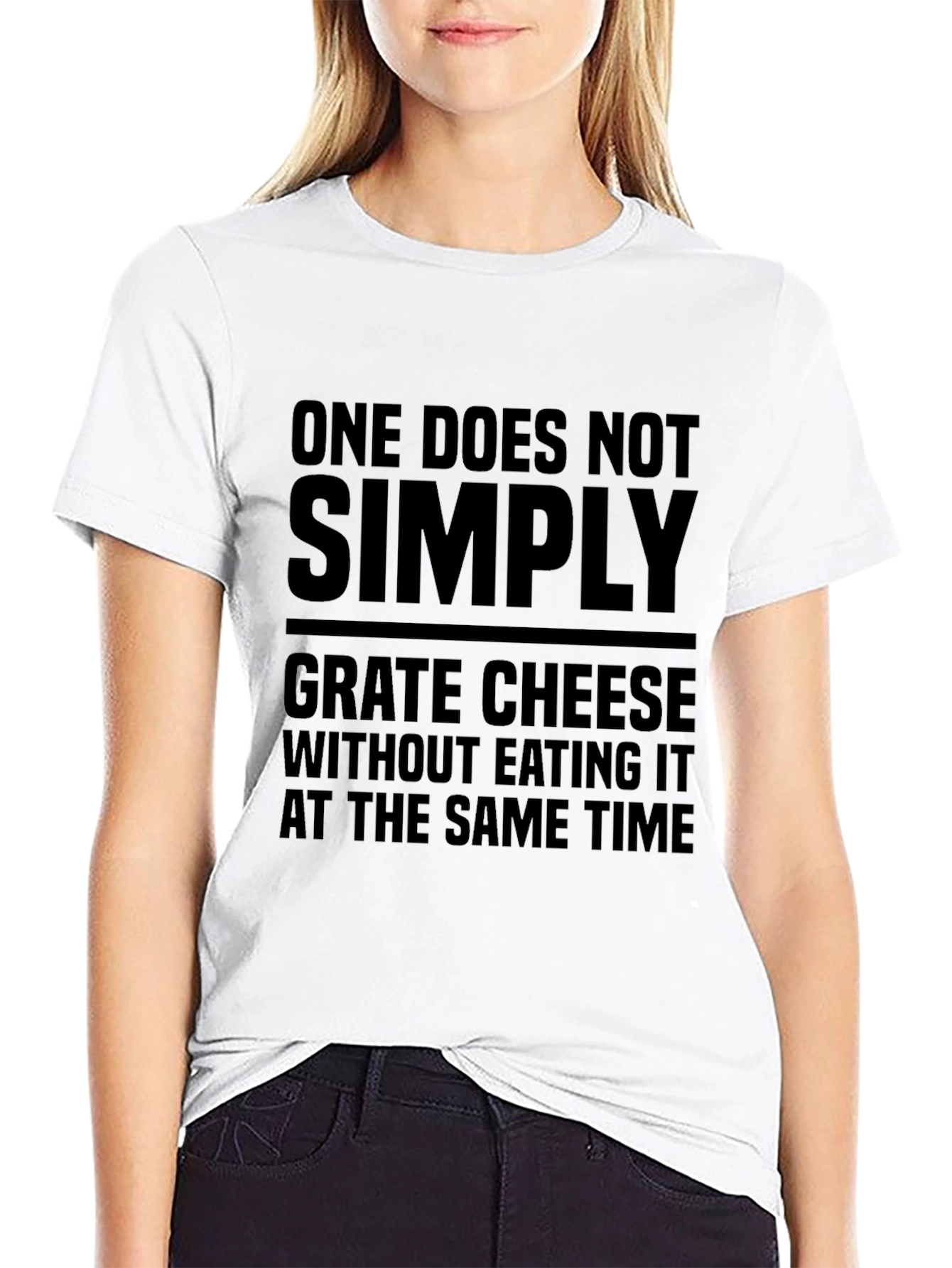 Black One Does Not Simply Grate Cheese T-Shirt view 9