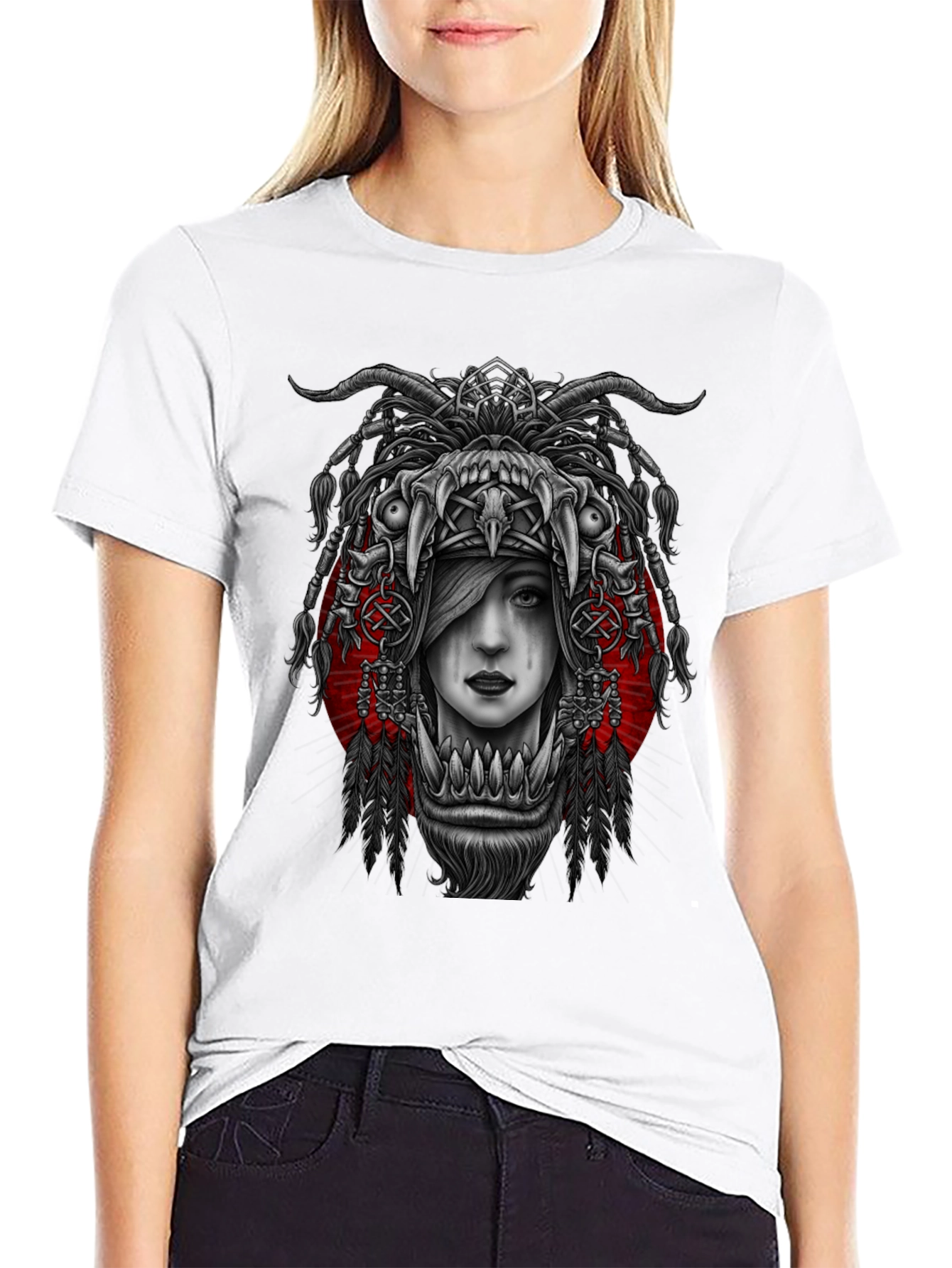 Black Tribal Queen Graphic Tee view 9