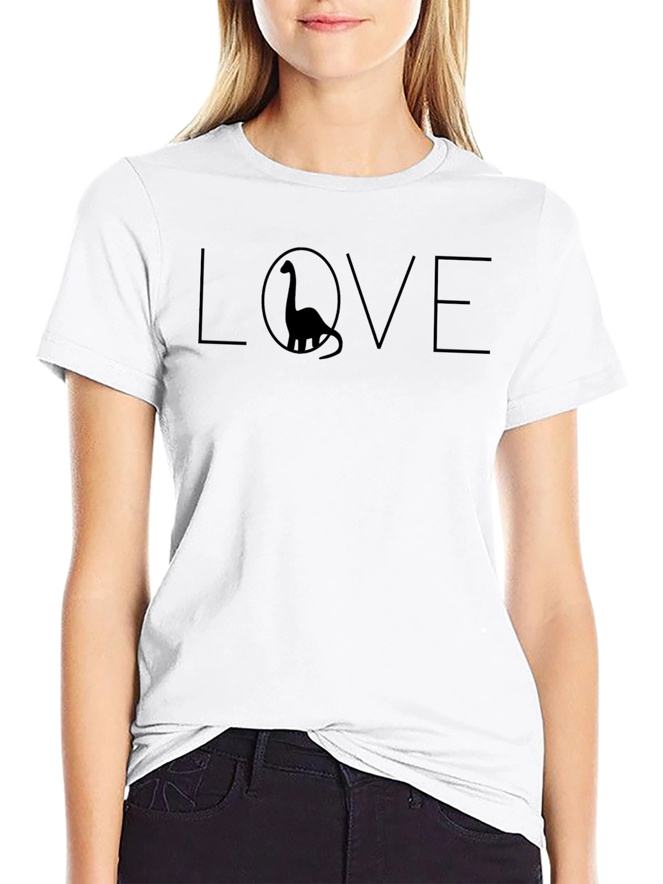 Black Dino Love T-Shirt - Men's Black Graphic Tee view 9