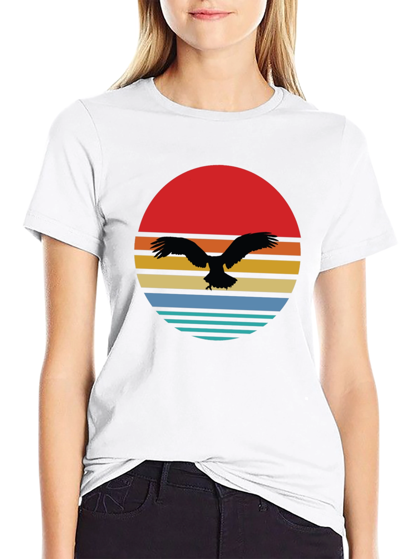 Retro Eagle Sunset Graphic Tee - 9
