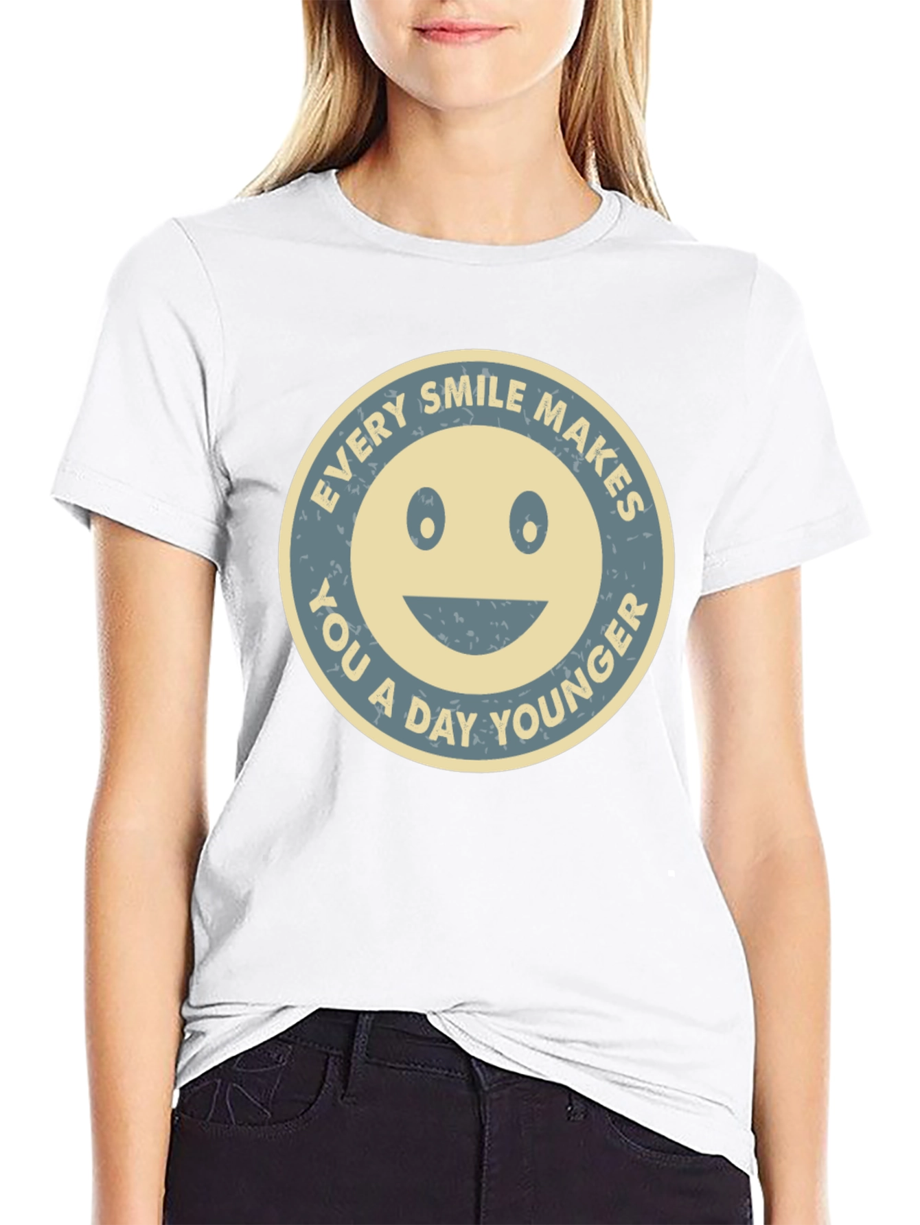 Black Smile Makes You Younger Graphic Tee view 9