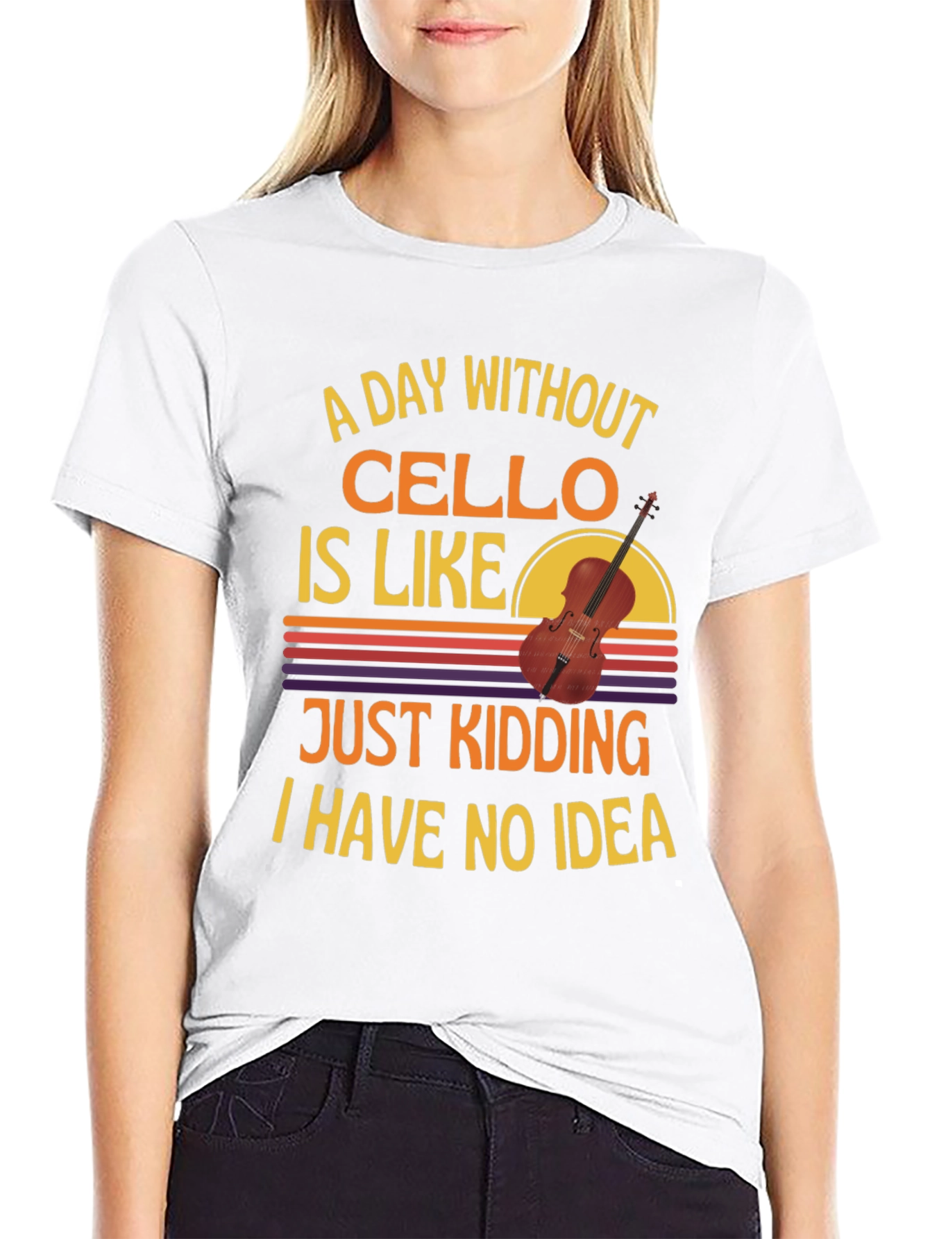 Black Cello Player Graphic T-Shirt view 9