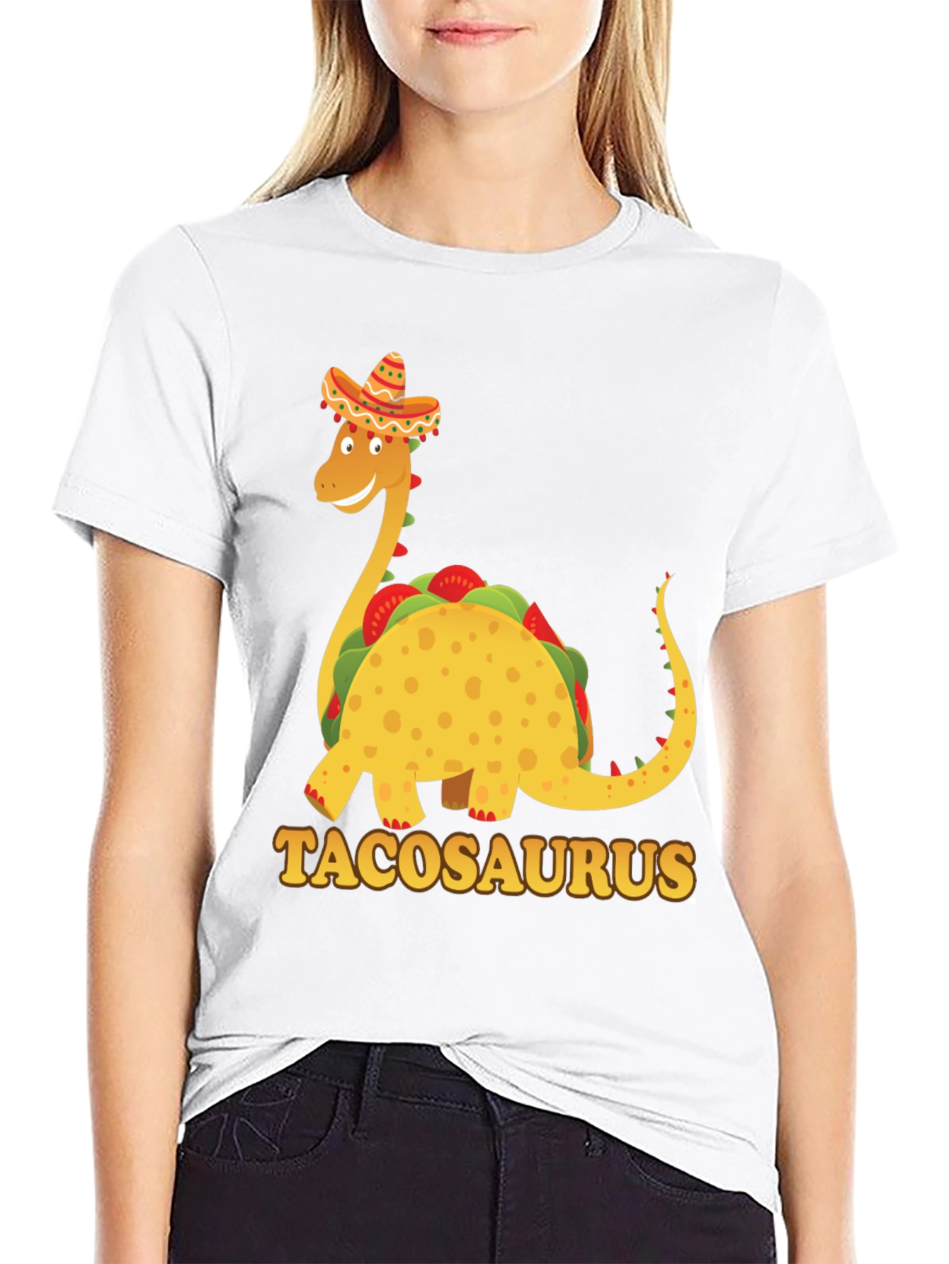 Black Tacosaurus Funny Dinosaur Taco Lover Graphic Tee view 9