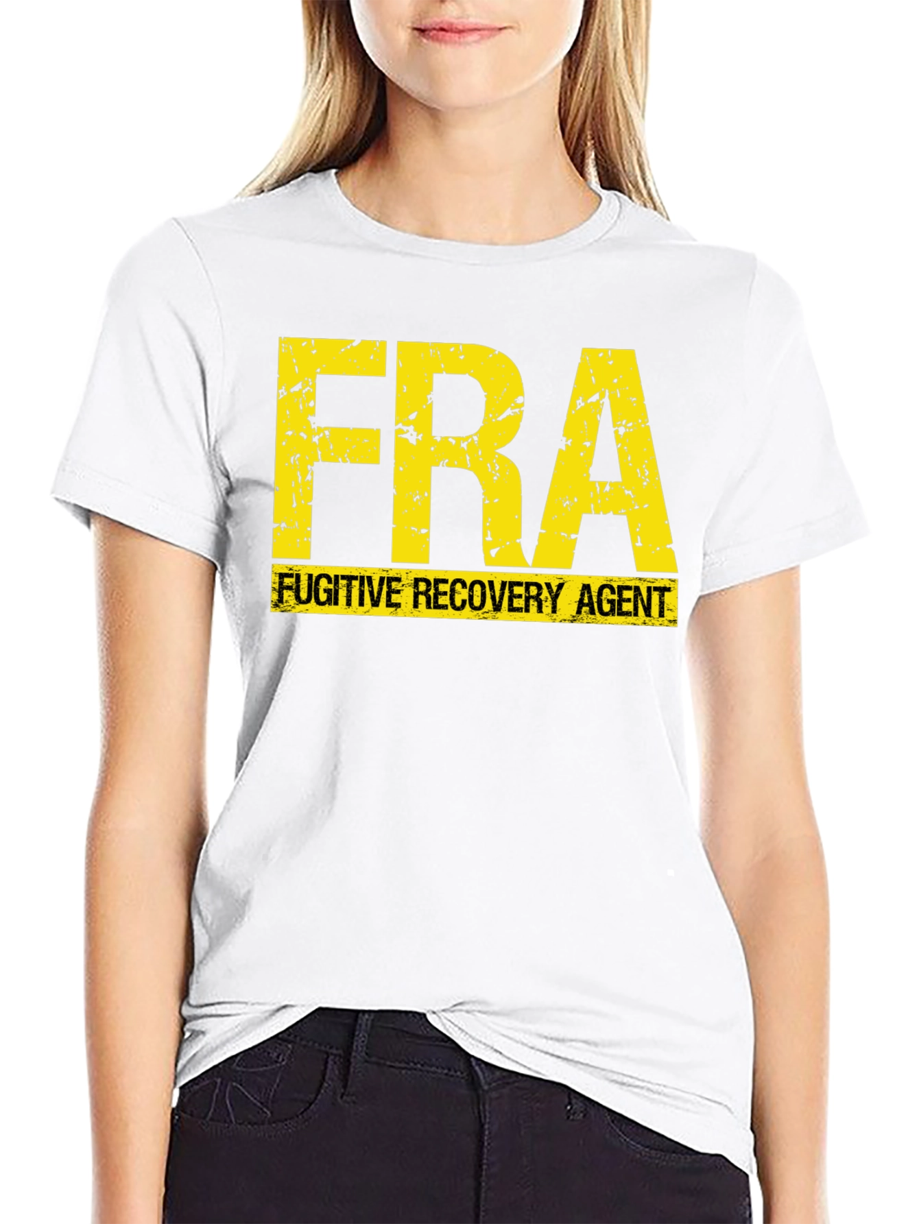 Black Fugitive Recovery Agent Graphic Tee view 9