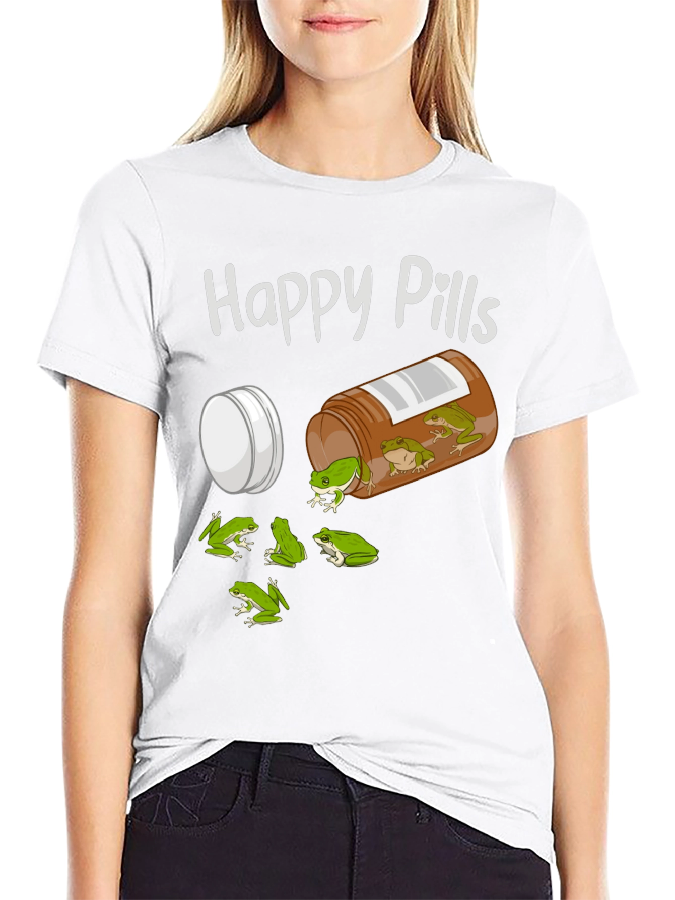 Black Happy Pills Frog T-Shirt view 9