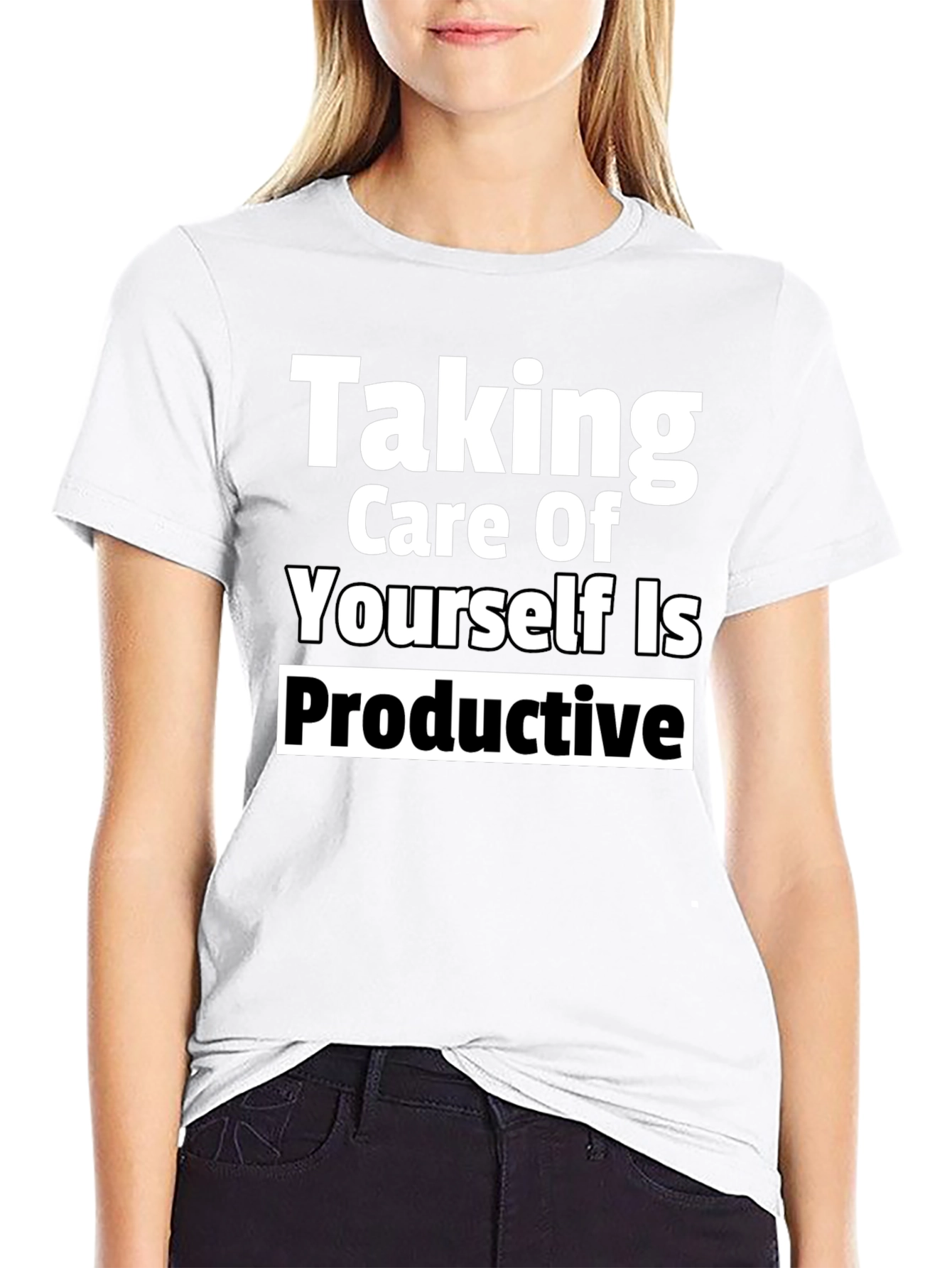 Black Taking Care of Yourself Is Productive Tee view 9