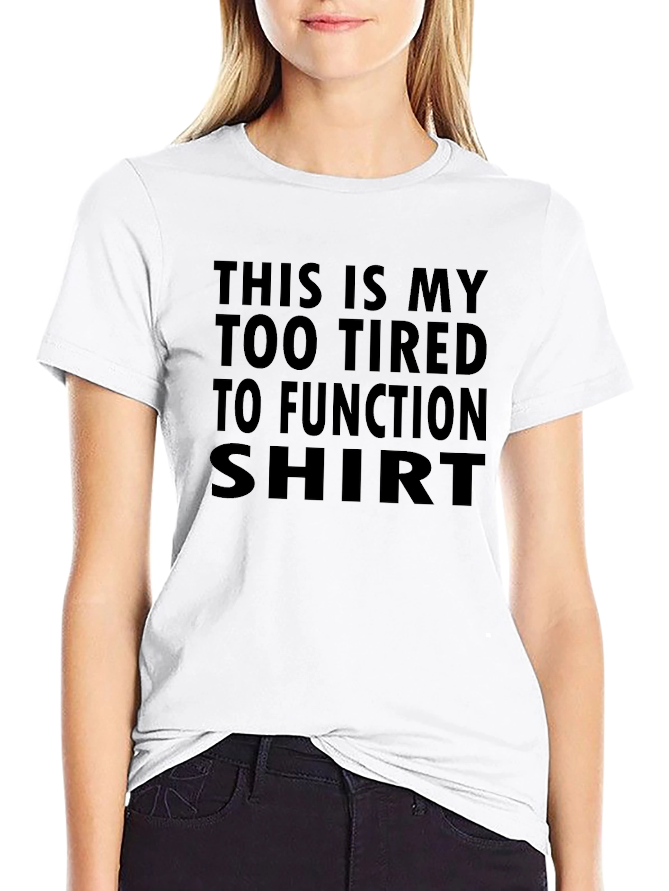 Black Too Tired to Function Graphic T-Shirt view 9