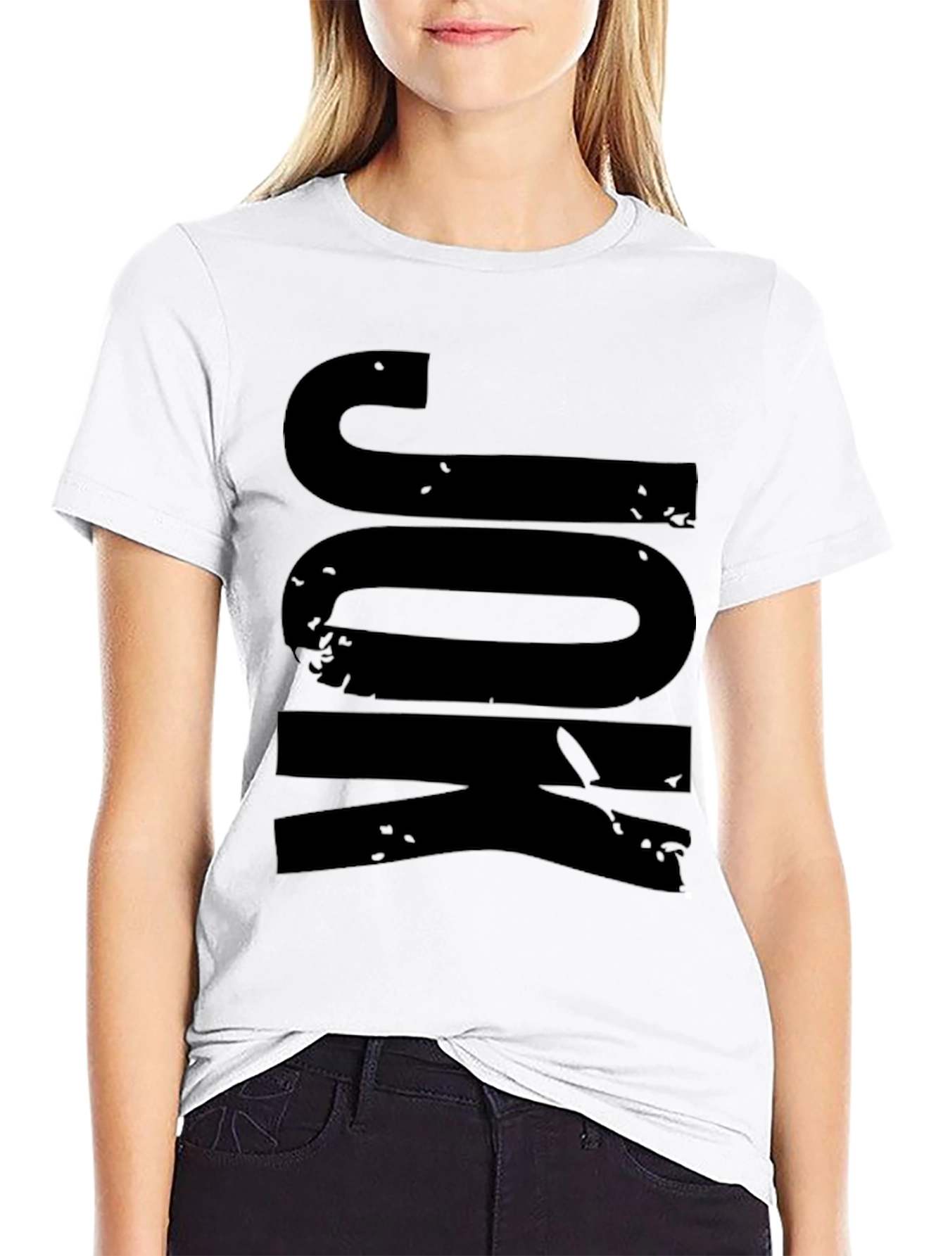 Black JOK Graphic Print Crew Neck T-Shirt view 9