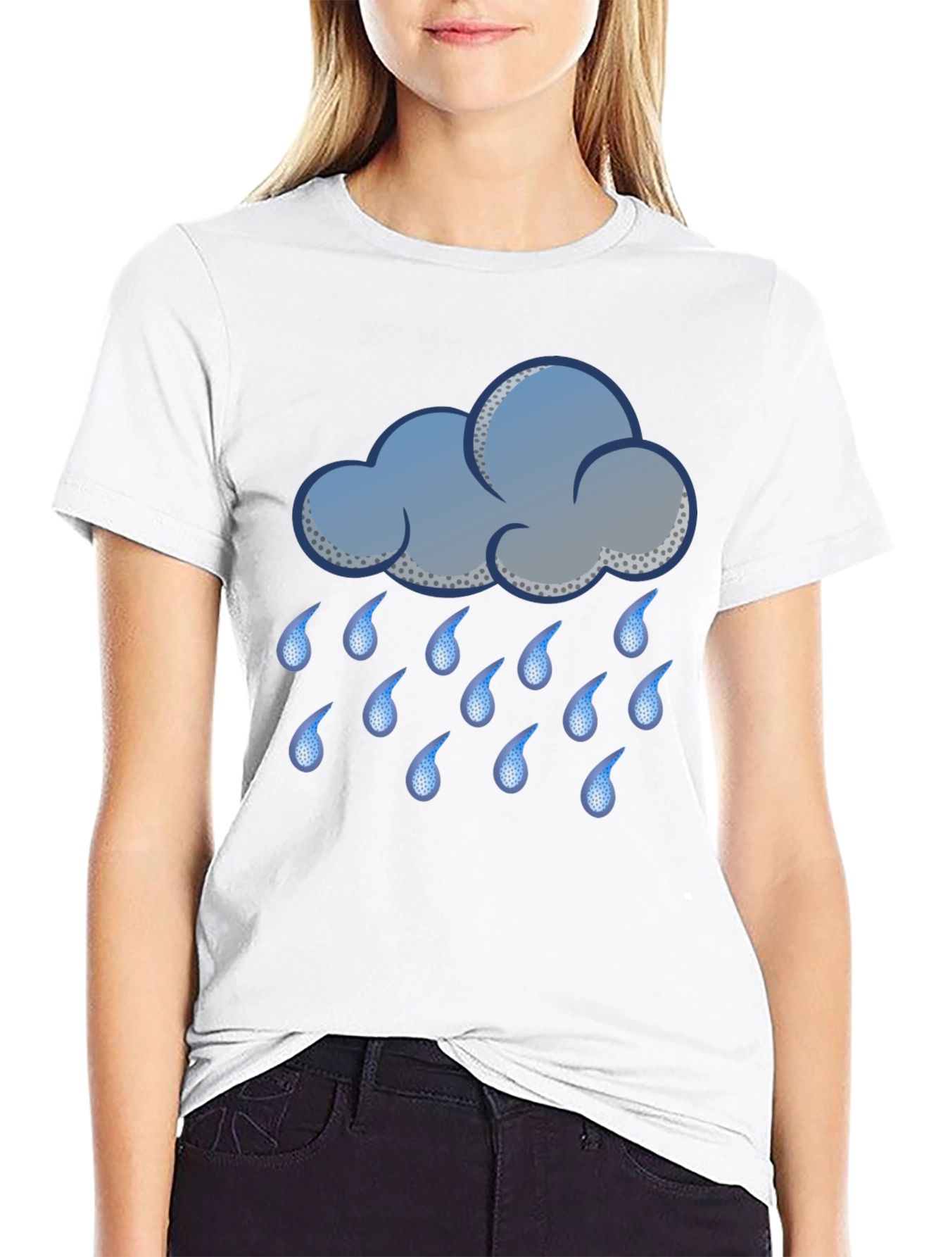Black Rainy Day Cloud T-Shirt view 9