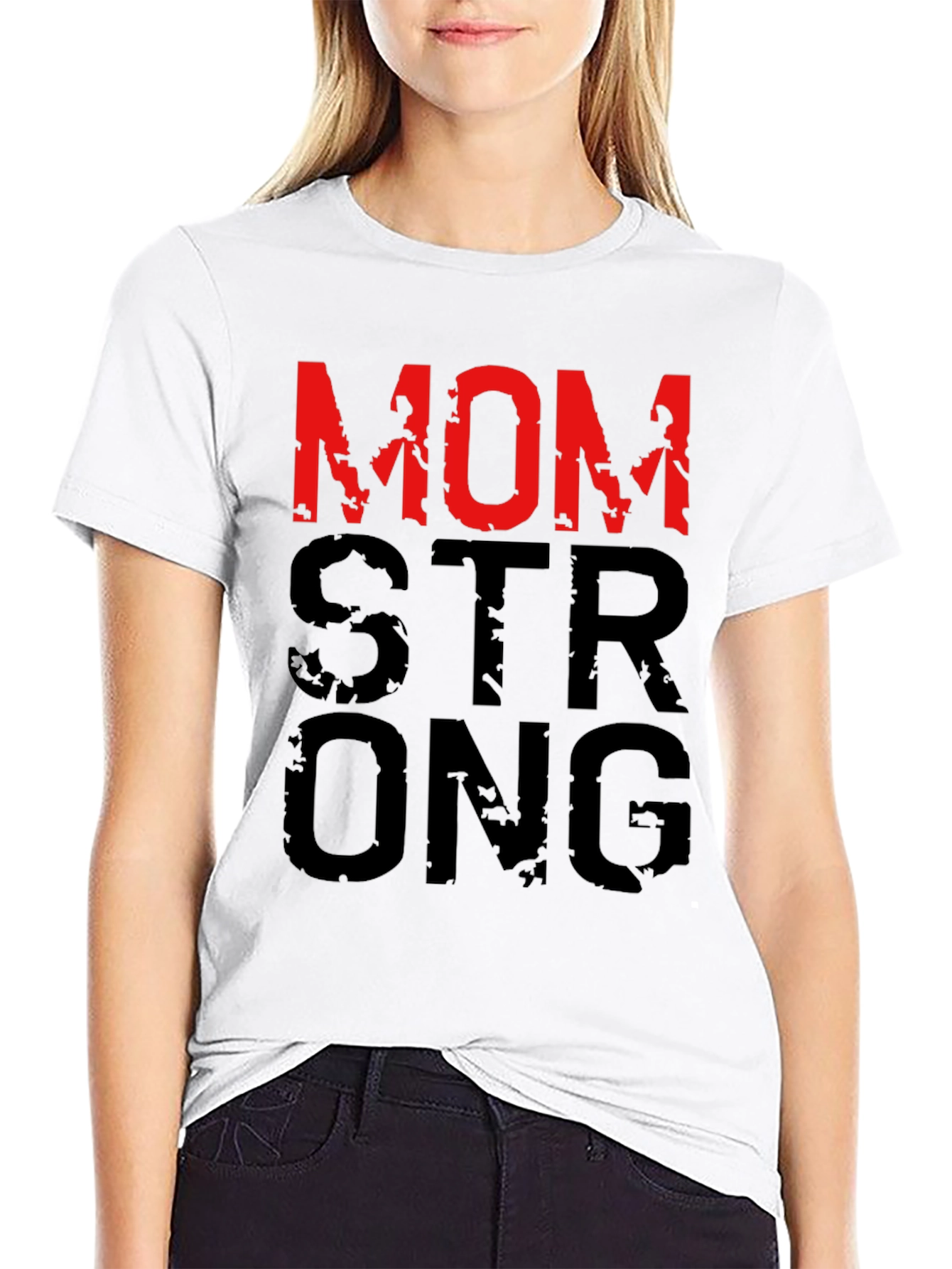 Mom Strong Graphic T-Shirt - Black - 9