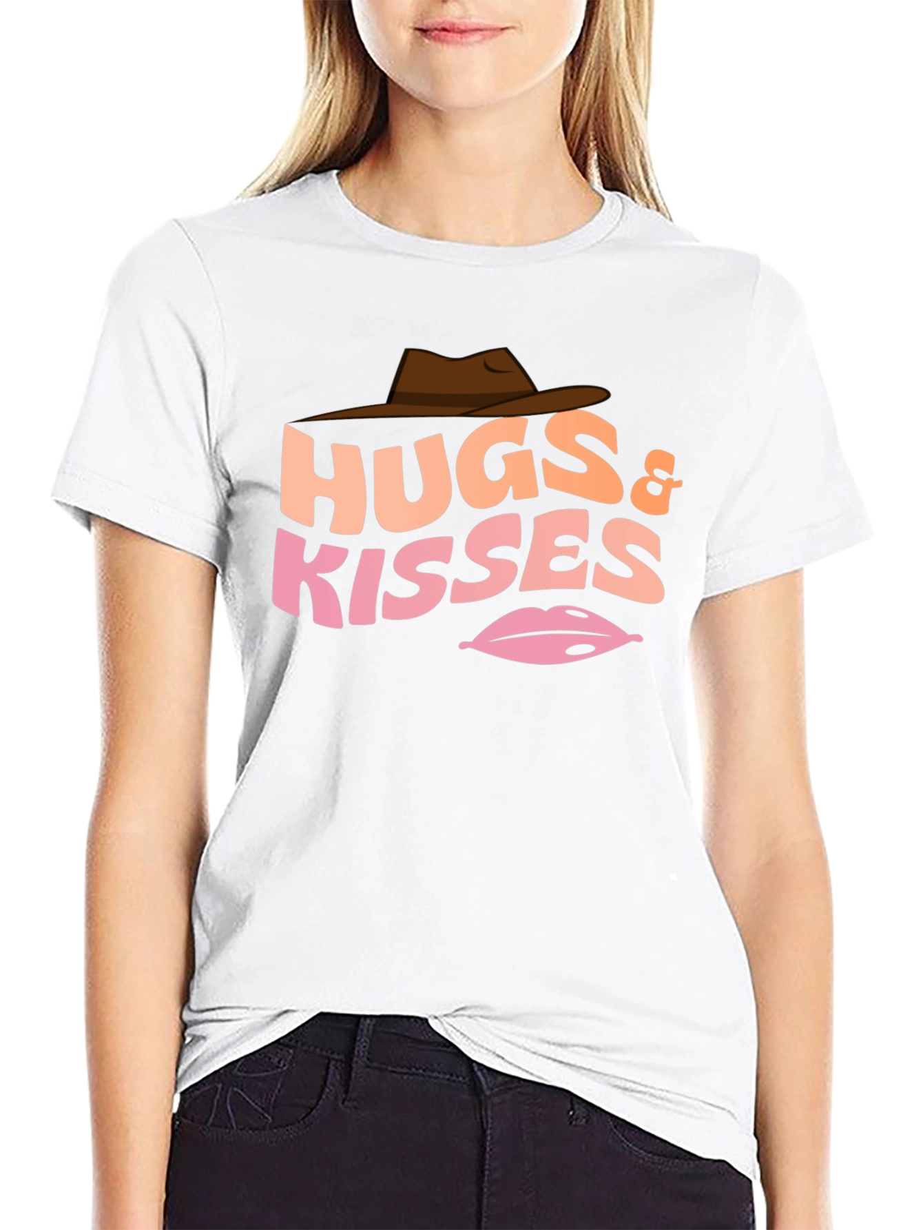 Black Hugs & Kisses Graphic T-Shirt - Western Style view 9