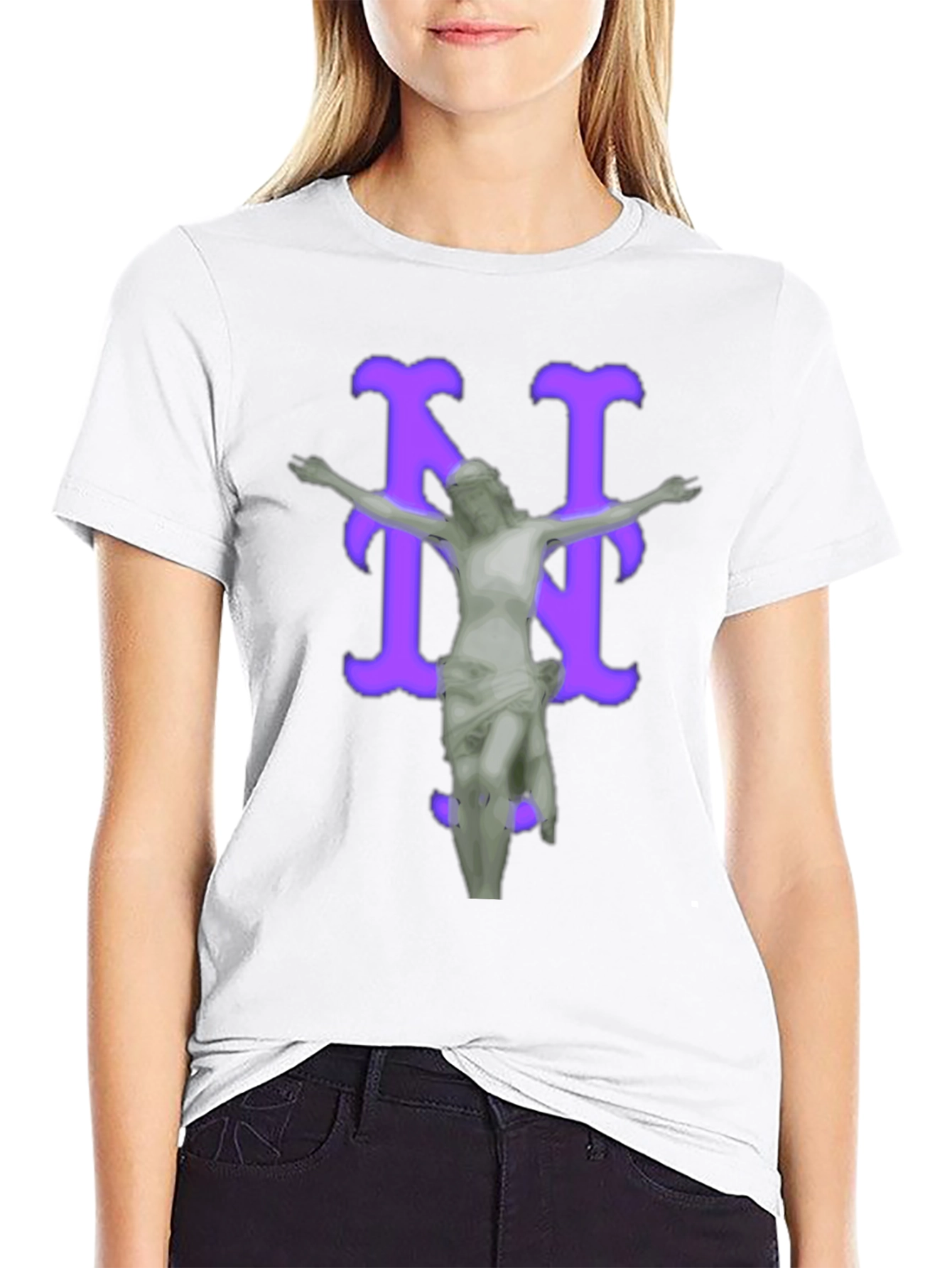 Black Artistic Graphic Tee - Statue Design view 9