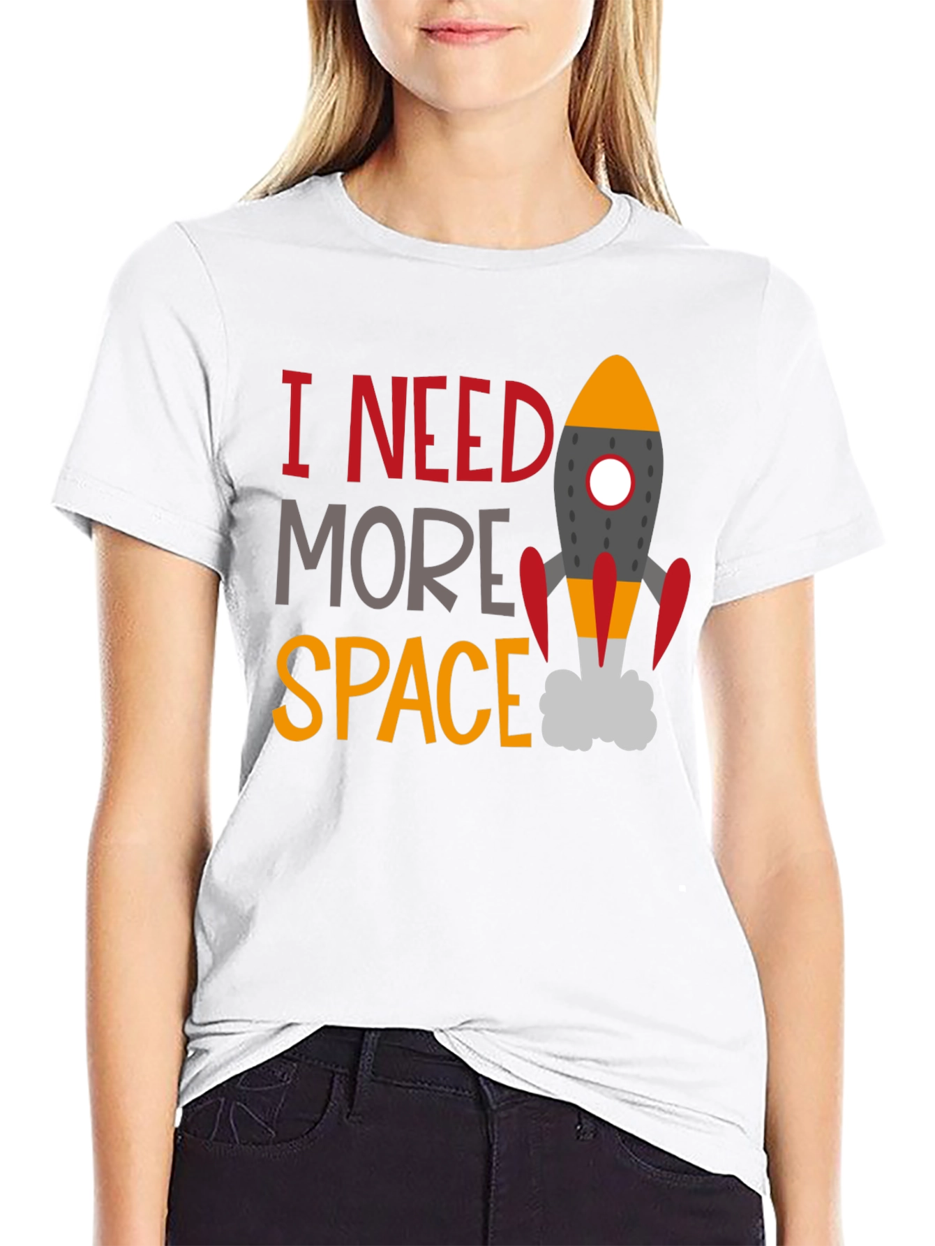 Black I Need More Space Graphic Tee - Astronomy T-Shirt view 9